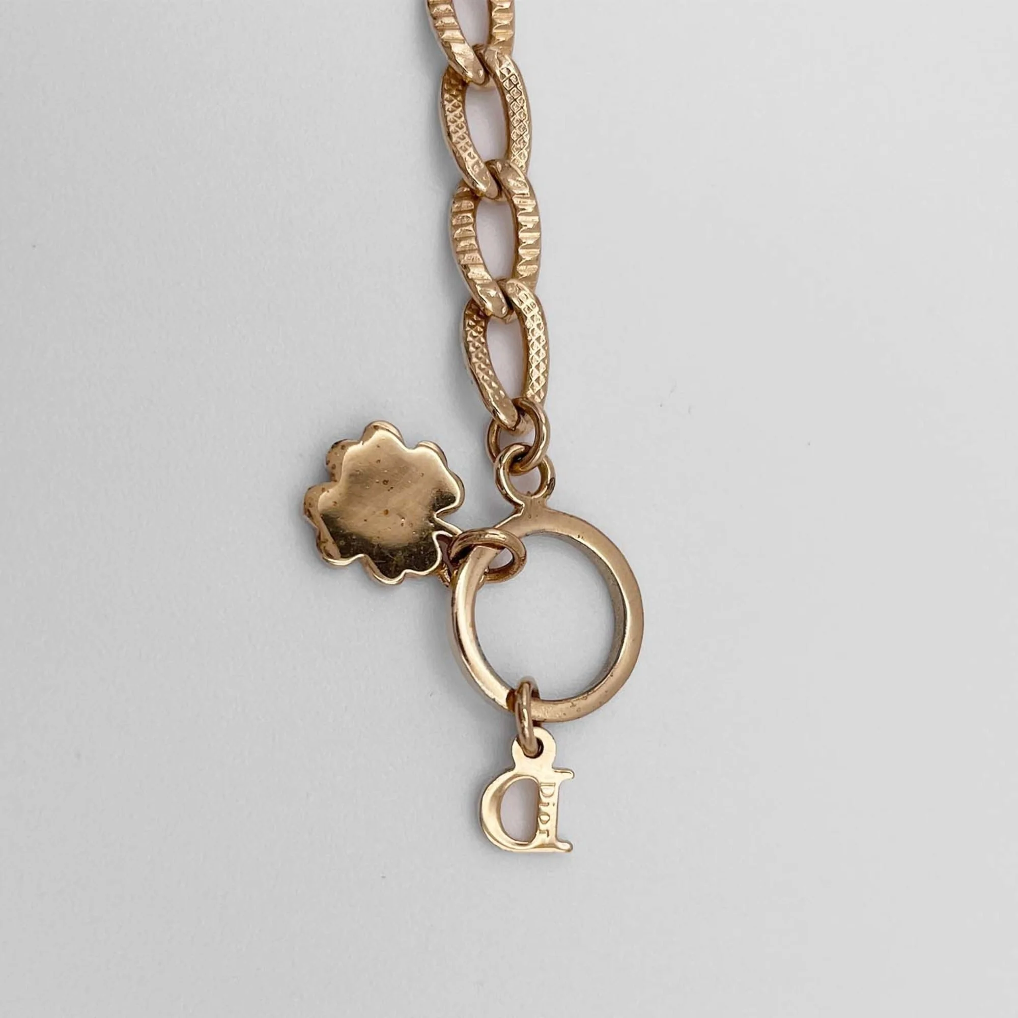 Pendant Necklace Pink Gold with Pearl and Rhinestone - Image 6