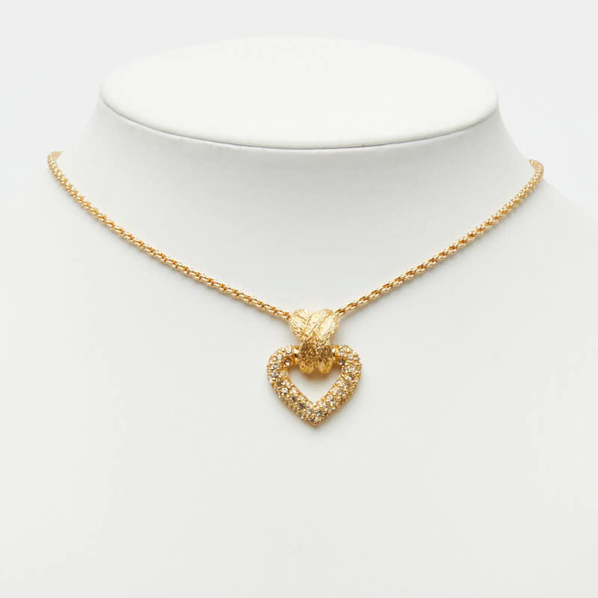Pendant Necklace Rhinestone and Gold - Image 7