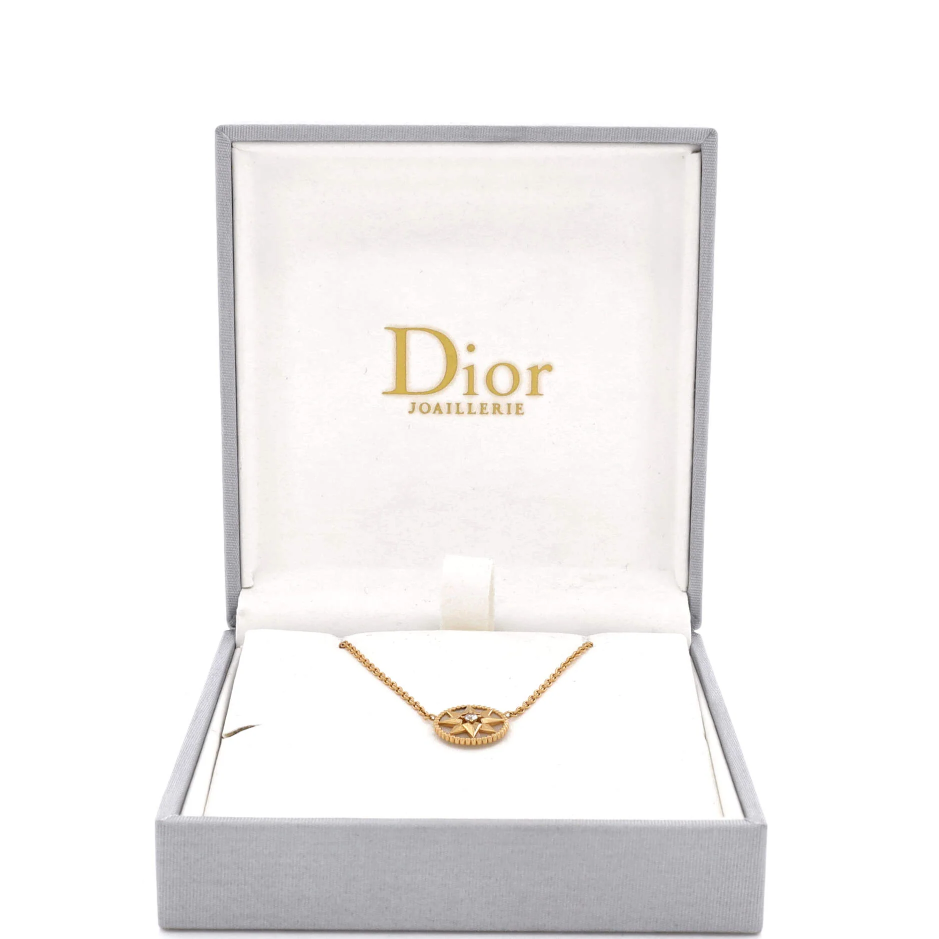 Rose des Vents Necklace 18K Yellow Gold with Diamond and Mother of Pearl 12mm - Image 2