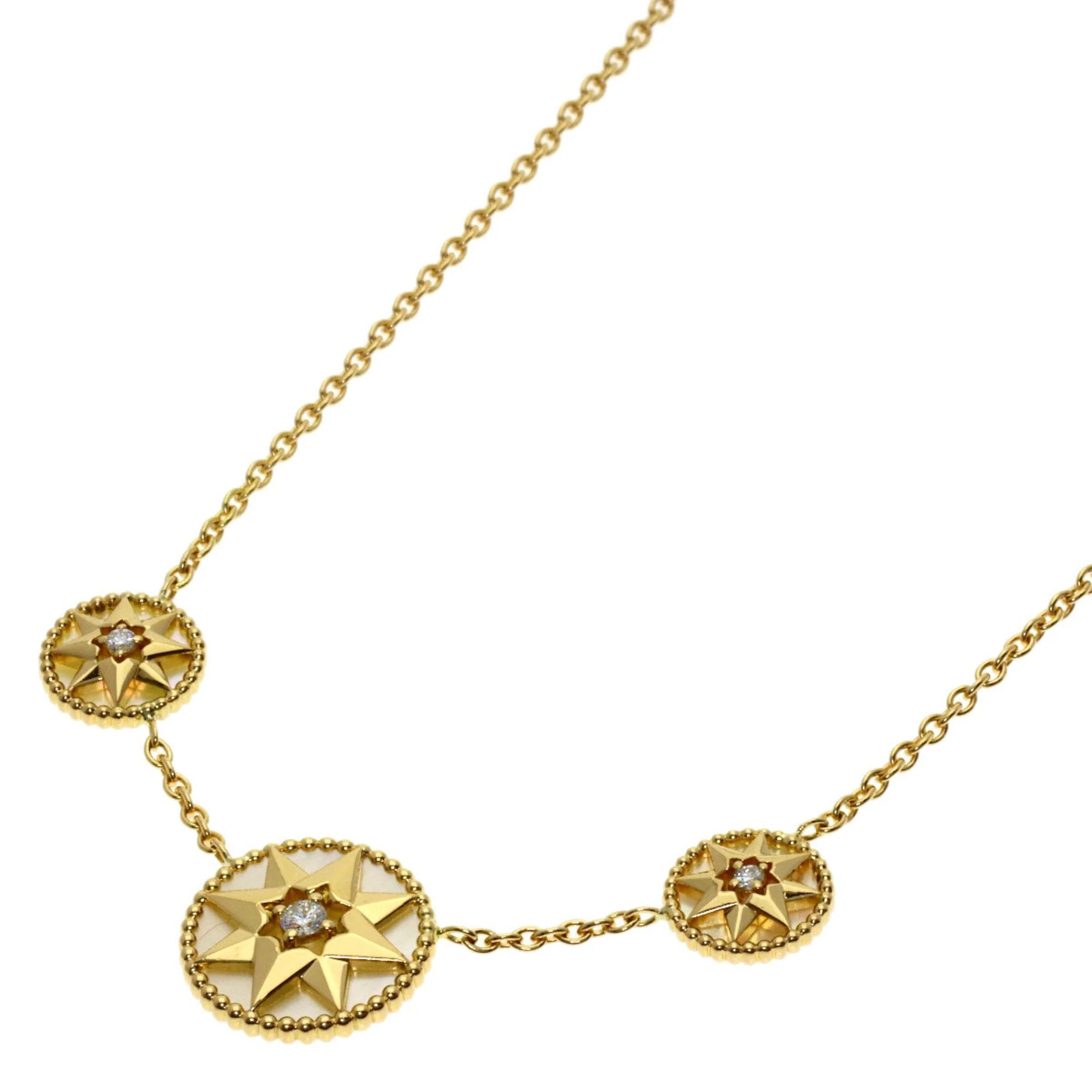 Rose des Vents Pendant Necklace 18K Yellow Gold with Diamond