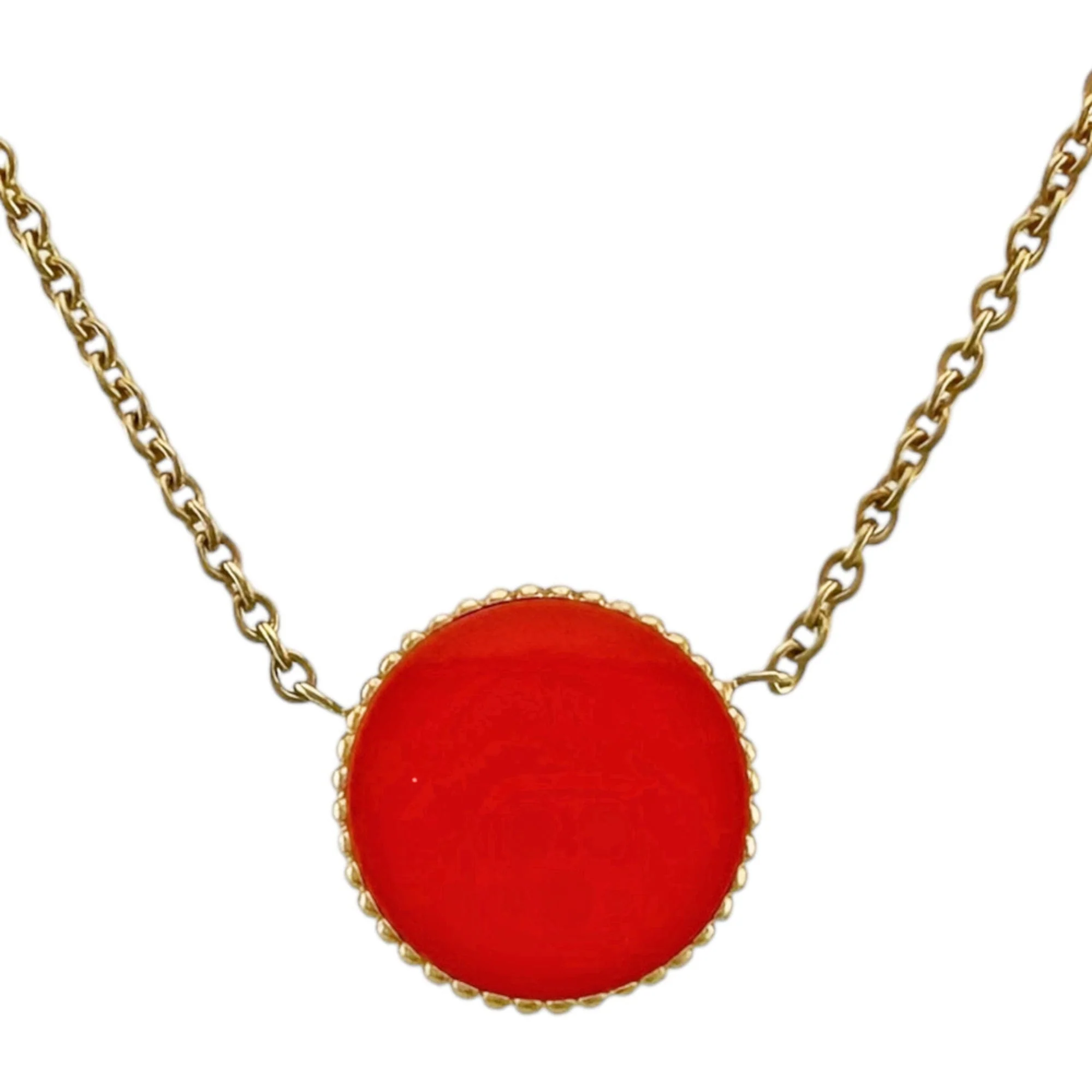Rose Devan Coeur Pendant Necklace Ceramic and 18K Yellow Gold with Diamond - Image 3