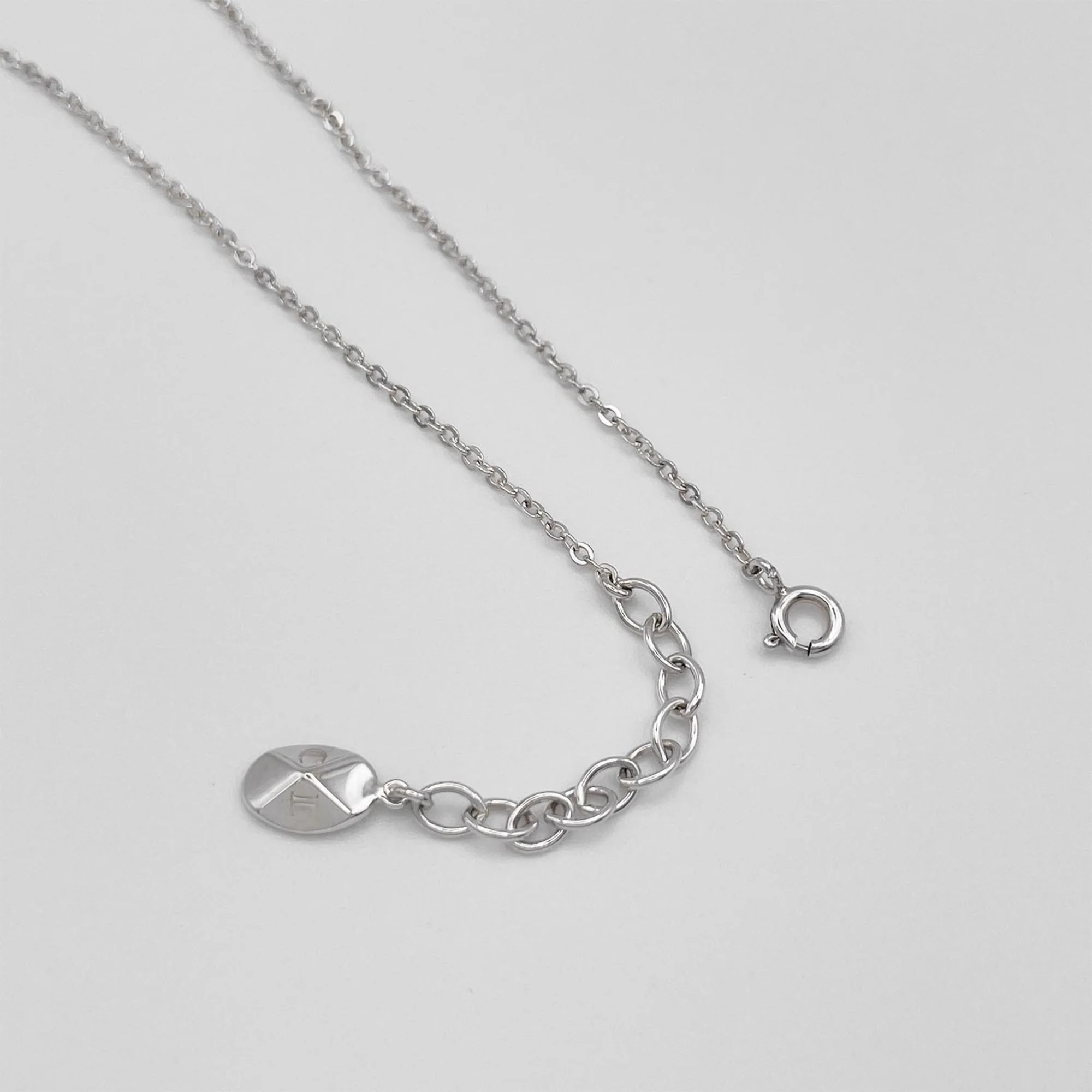 Rose Flower Pendant Necklace Metal Silver - Image 5