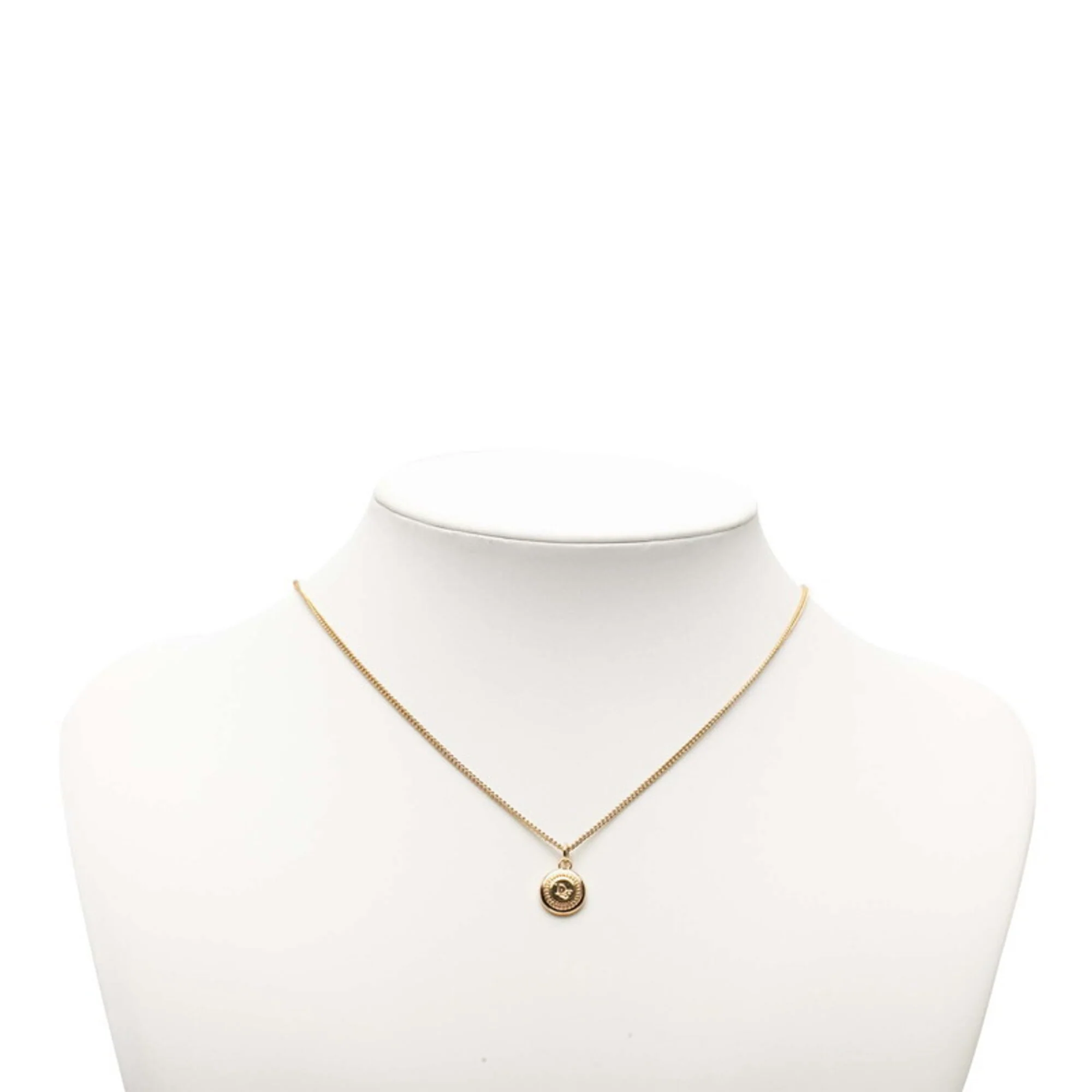 Round Chain Pendant Necklace Gold - Image 7
