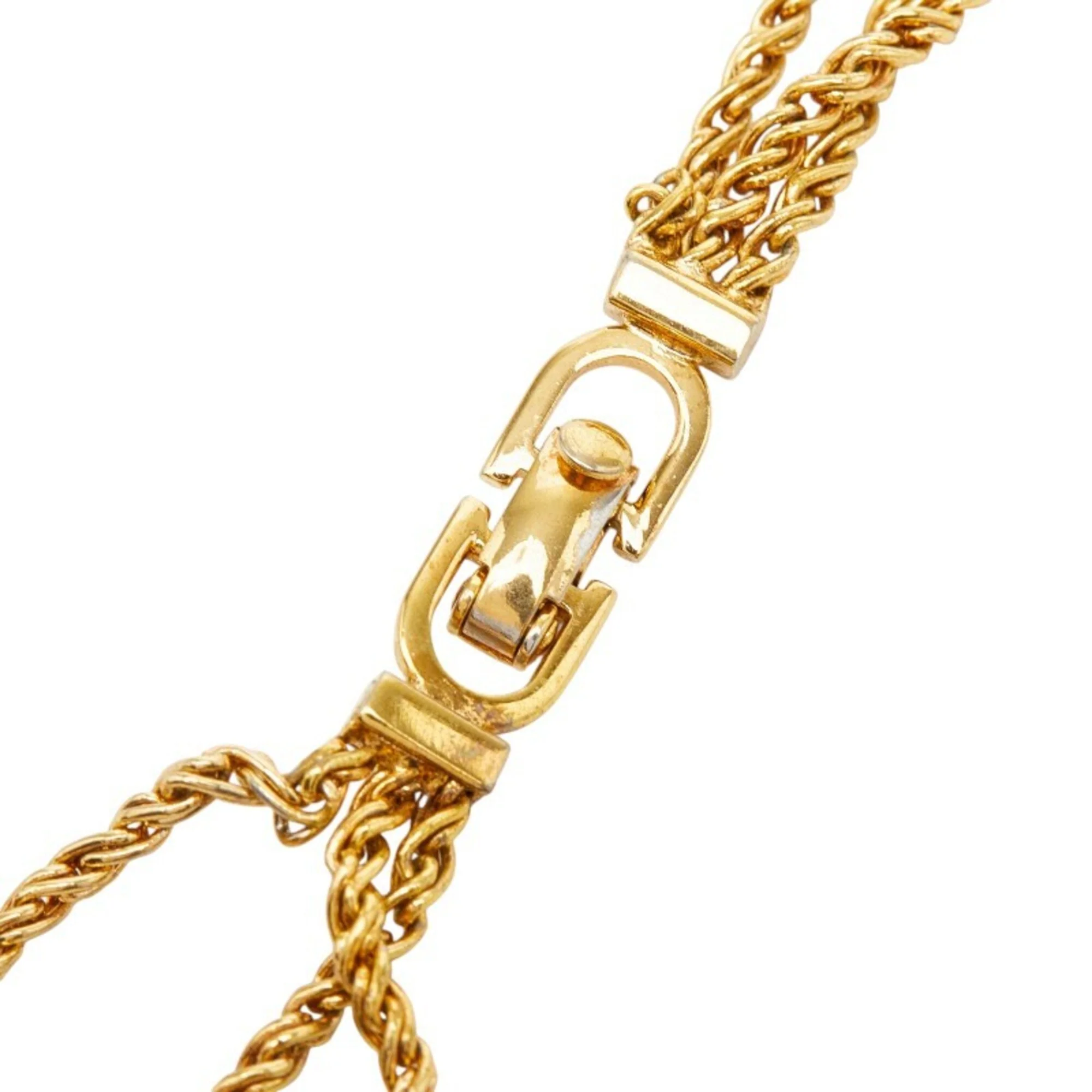 Triple Chain Pendant Necklace Gold - Image 4