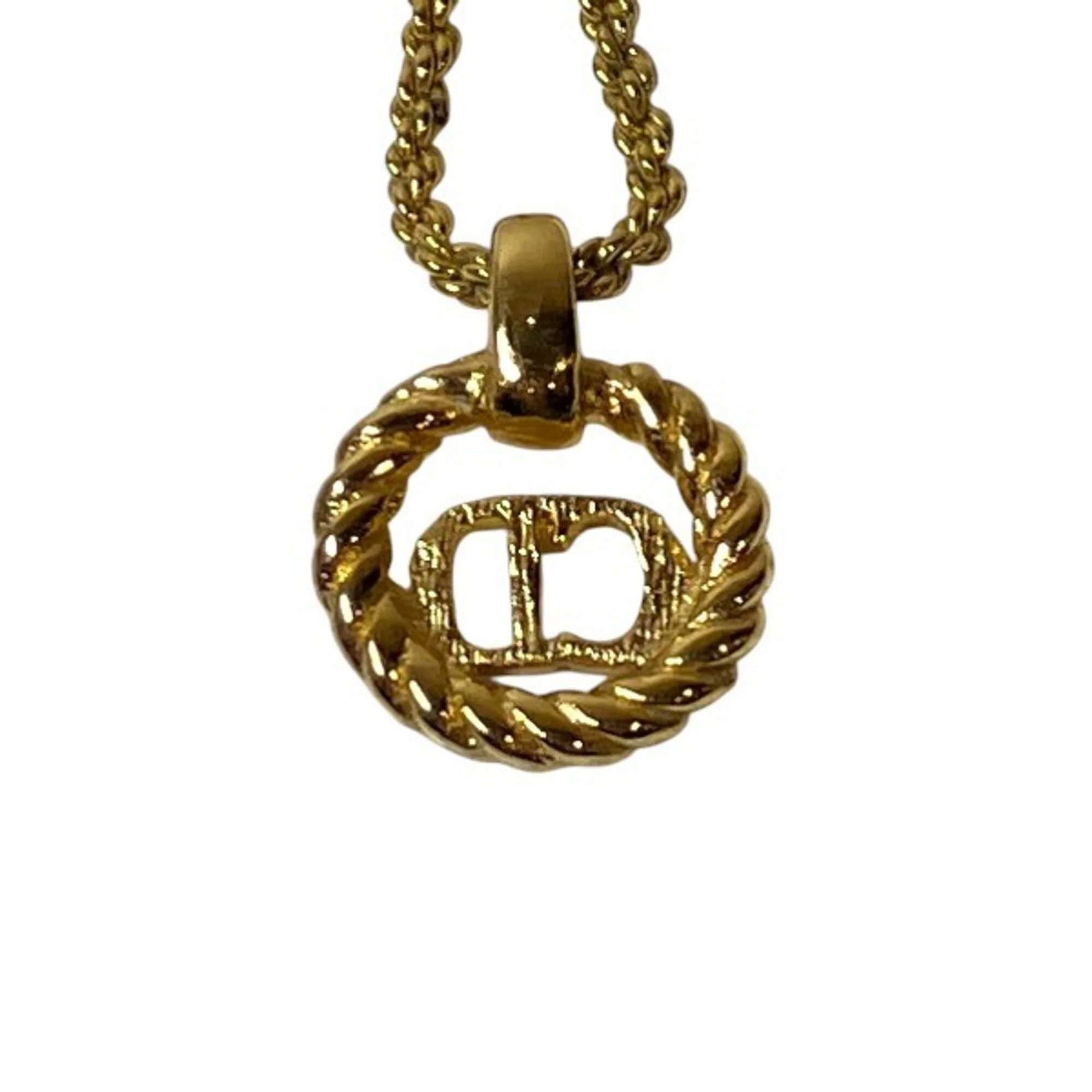 Twist Circle Pendant Necklace Gold - Image 4