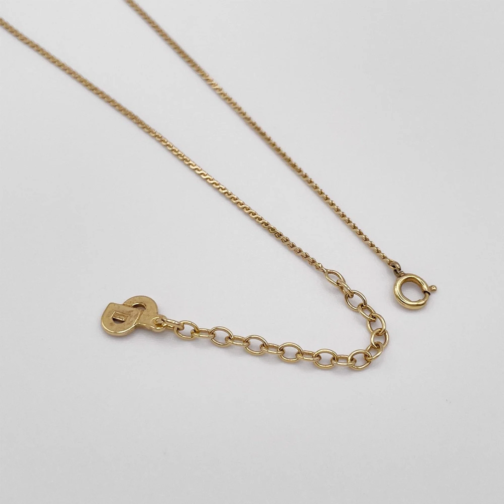 Vintage CD Snake Chain Pendant Necklace Metal Gold - Image 5