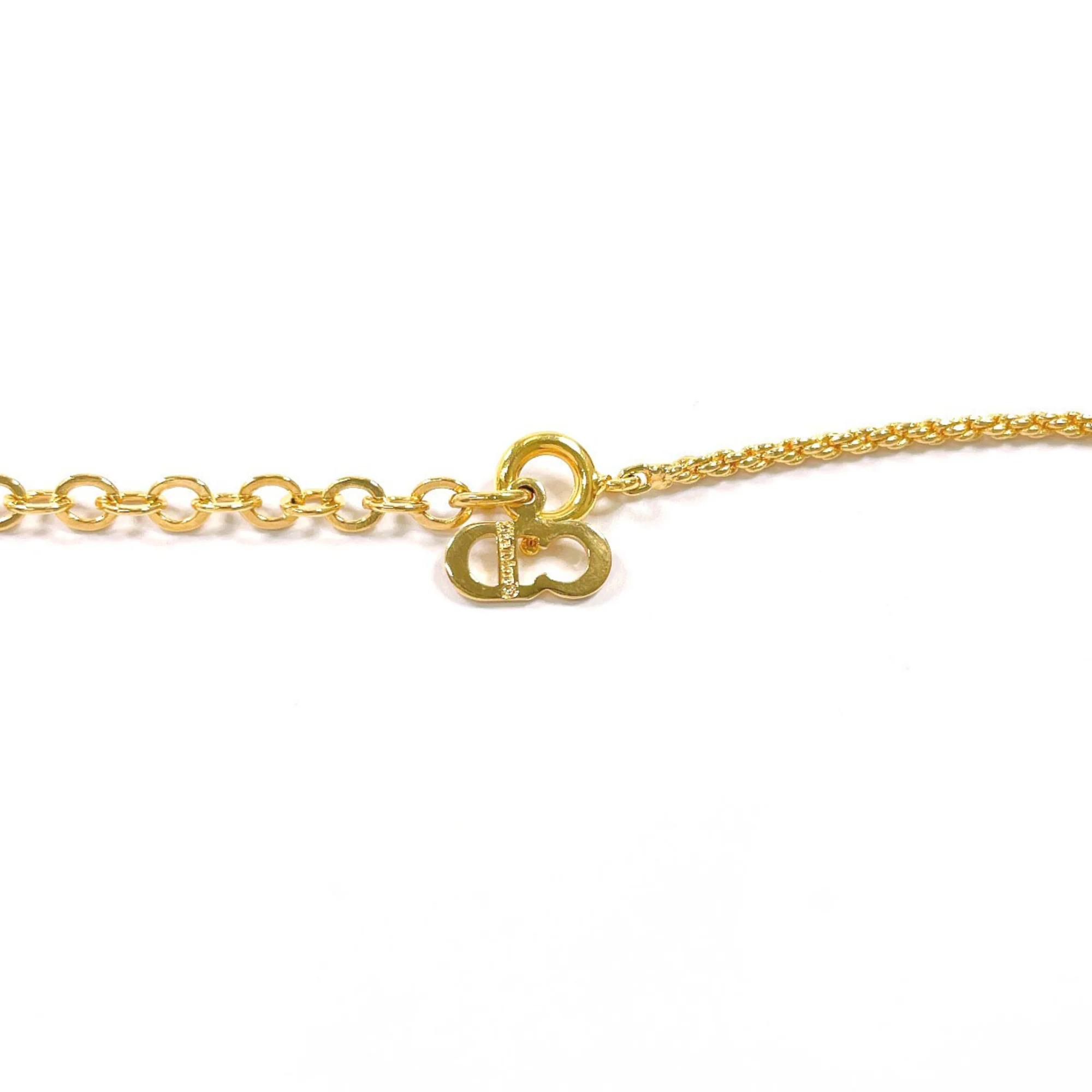 Vintage Pendant Necklace Metal and Rhinestone Gold - Image 4