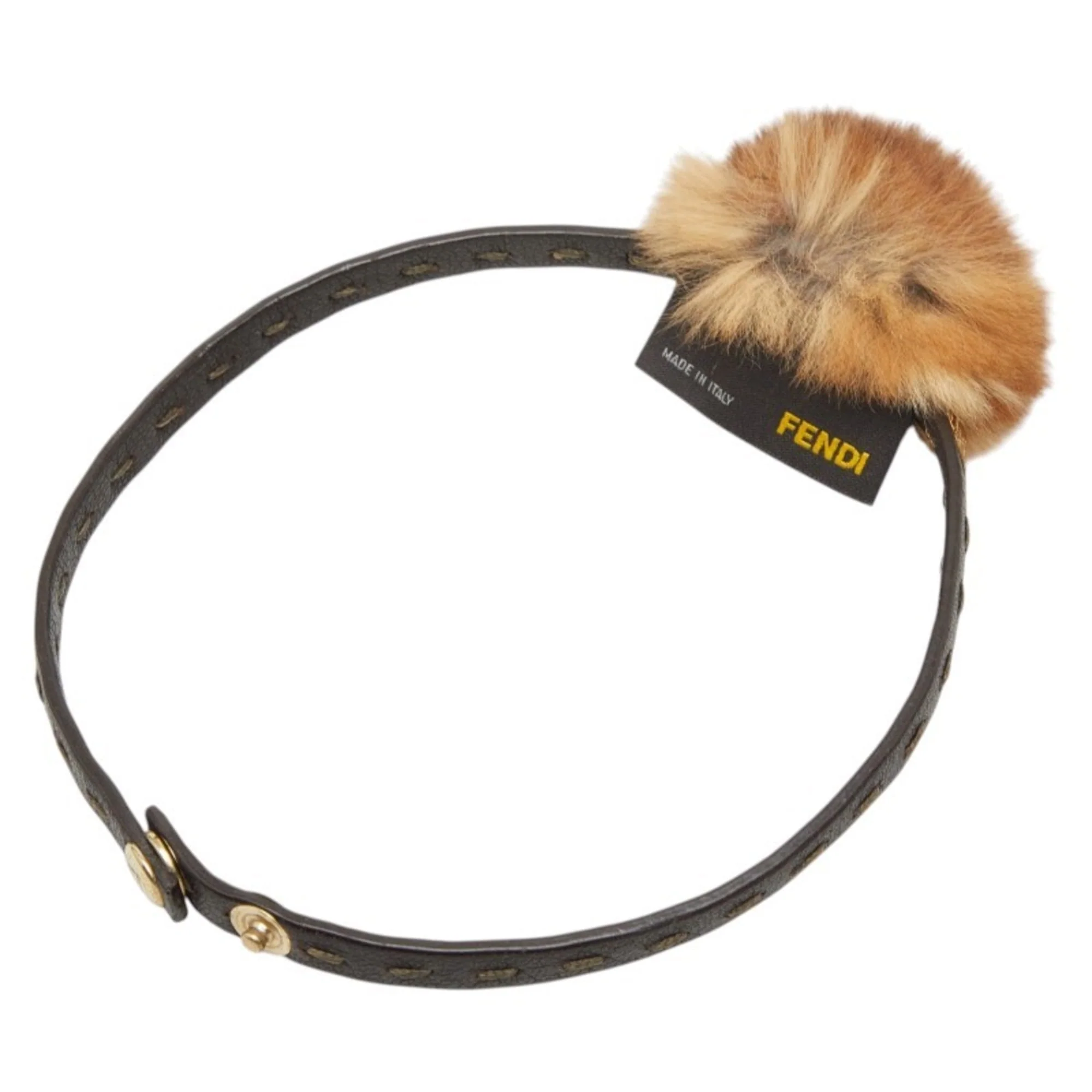 Necklace Brown Fur and Leather - Image 2
