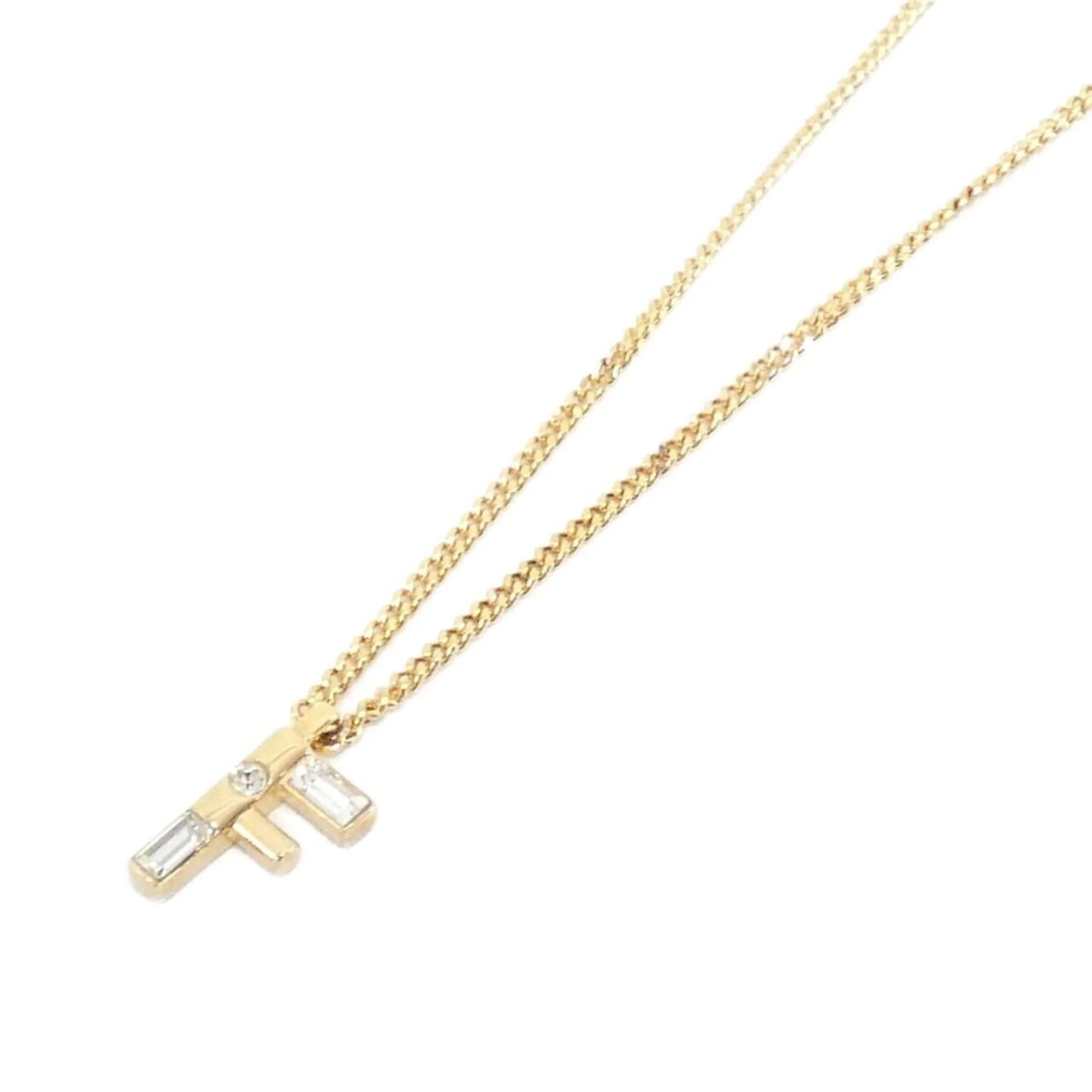 Pendant Necklace Gold Clear
