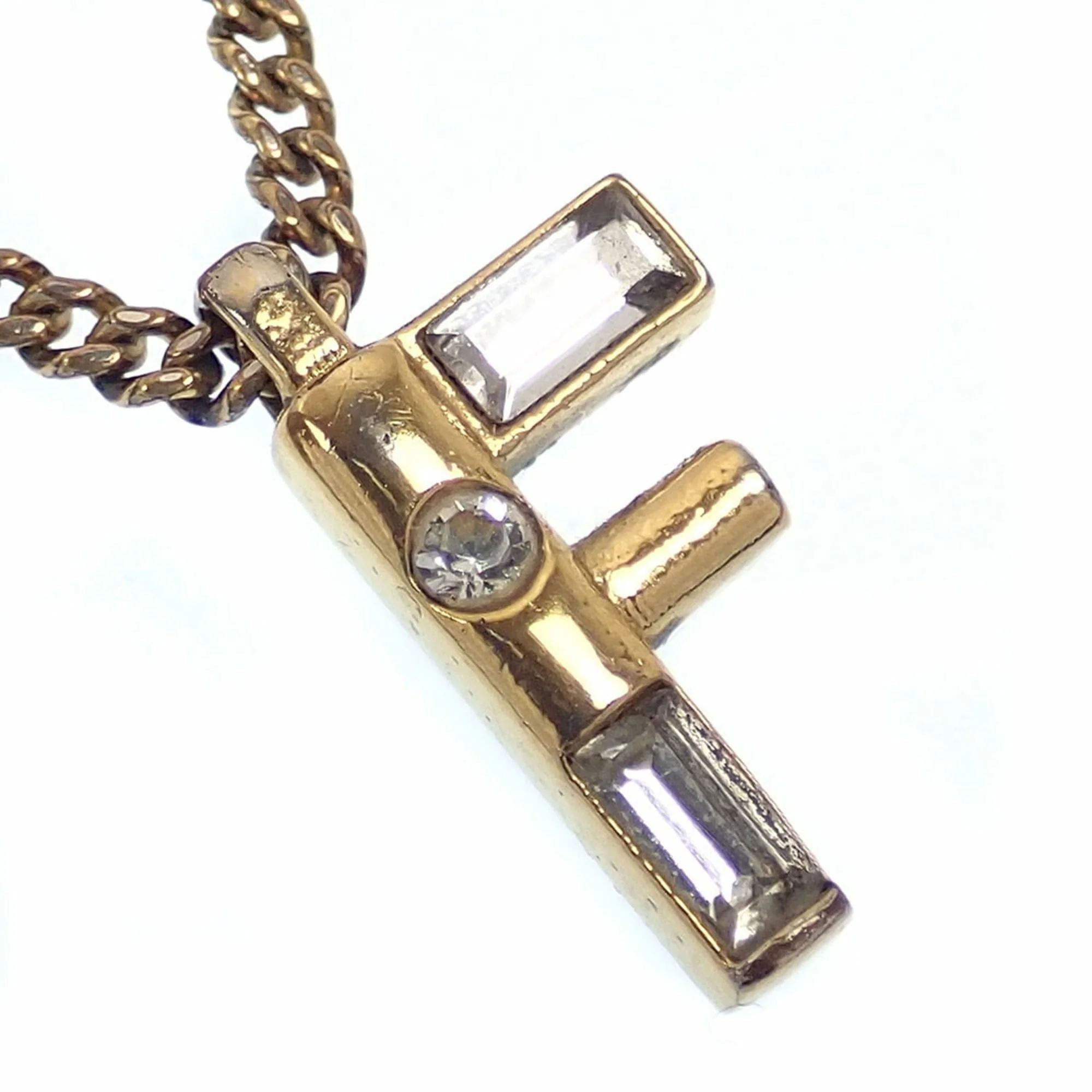 Pendant Necklace Gold with Rhinestones - Image 2