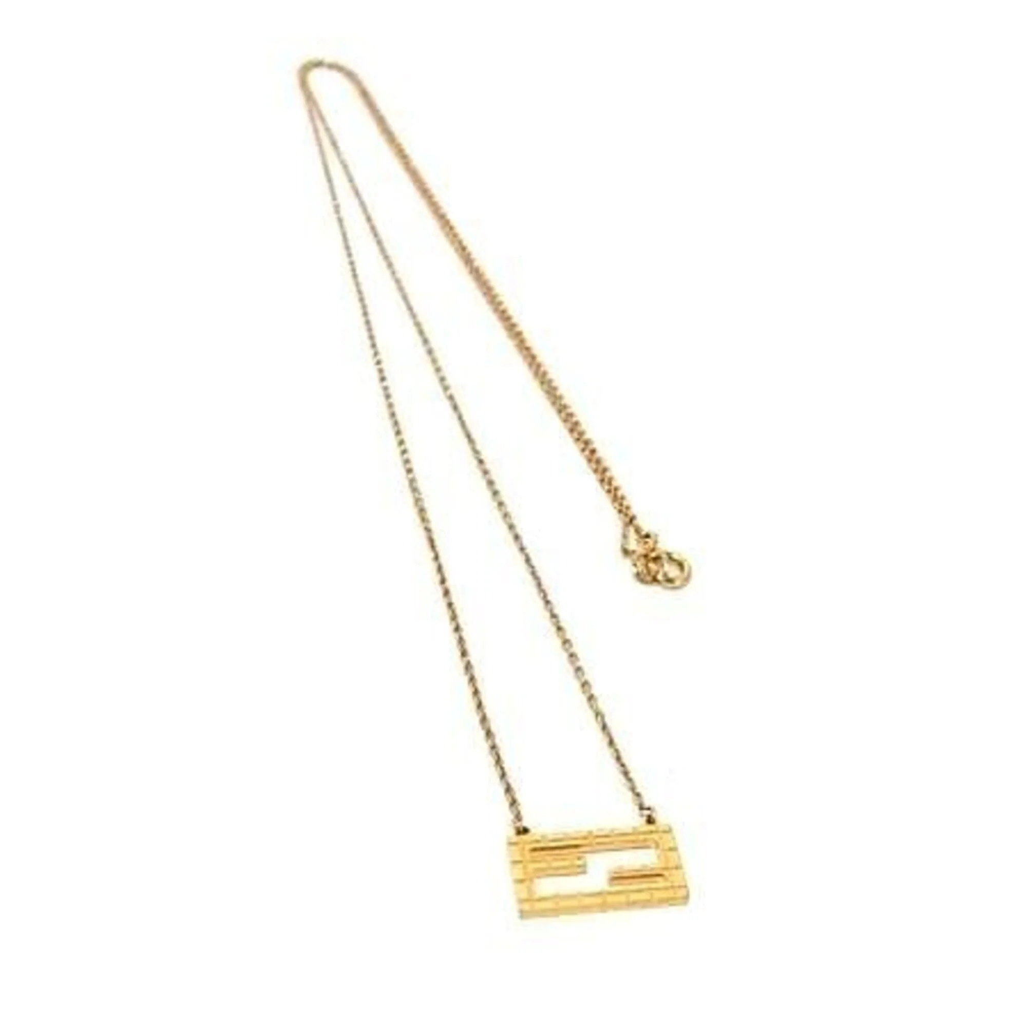 Pendant Necklace Metal Gold Baguette