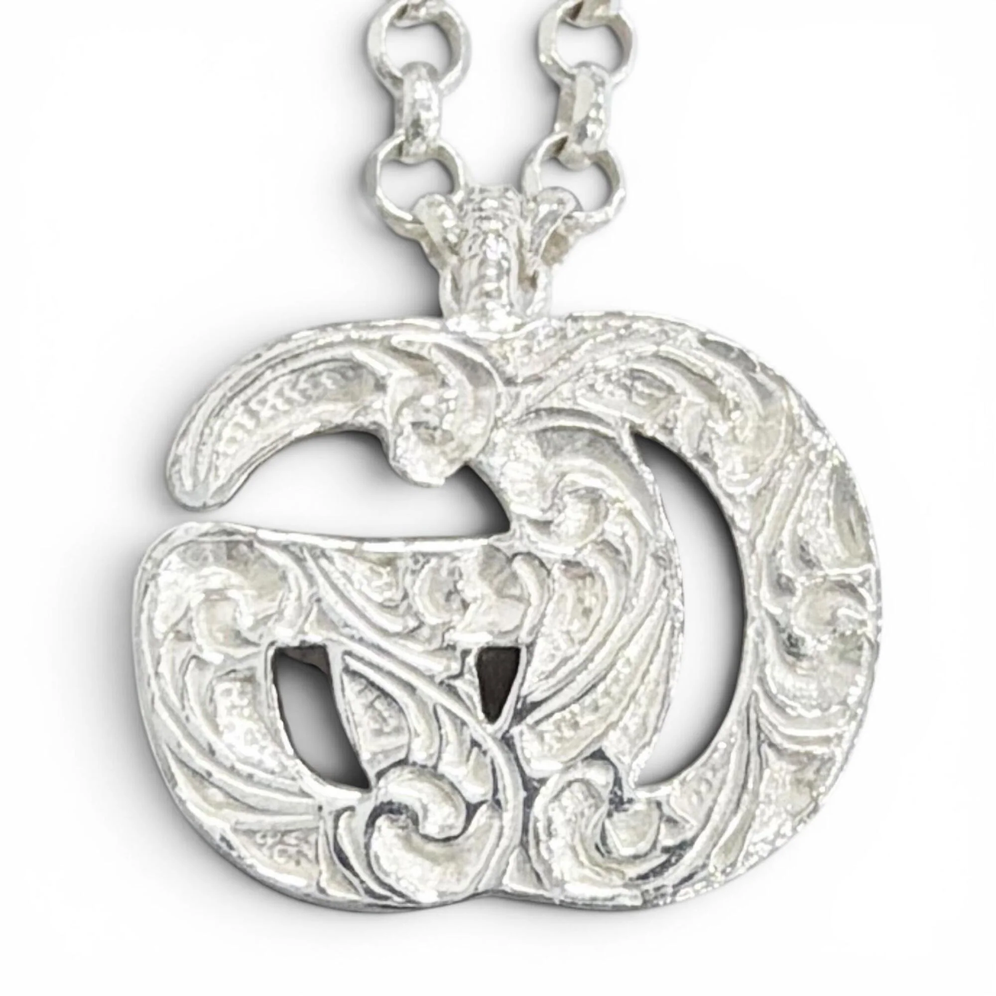 Double G Pendant Necklace Sterling Silver - Image 4