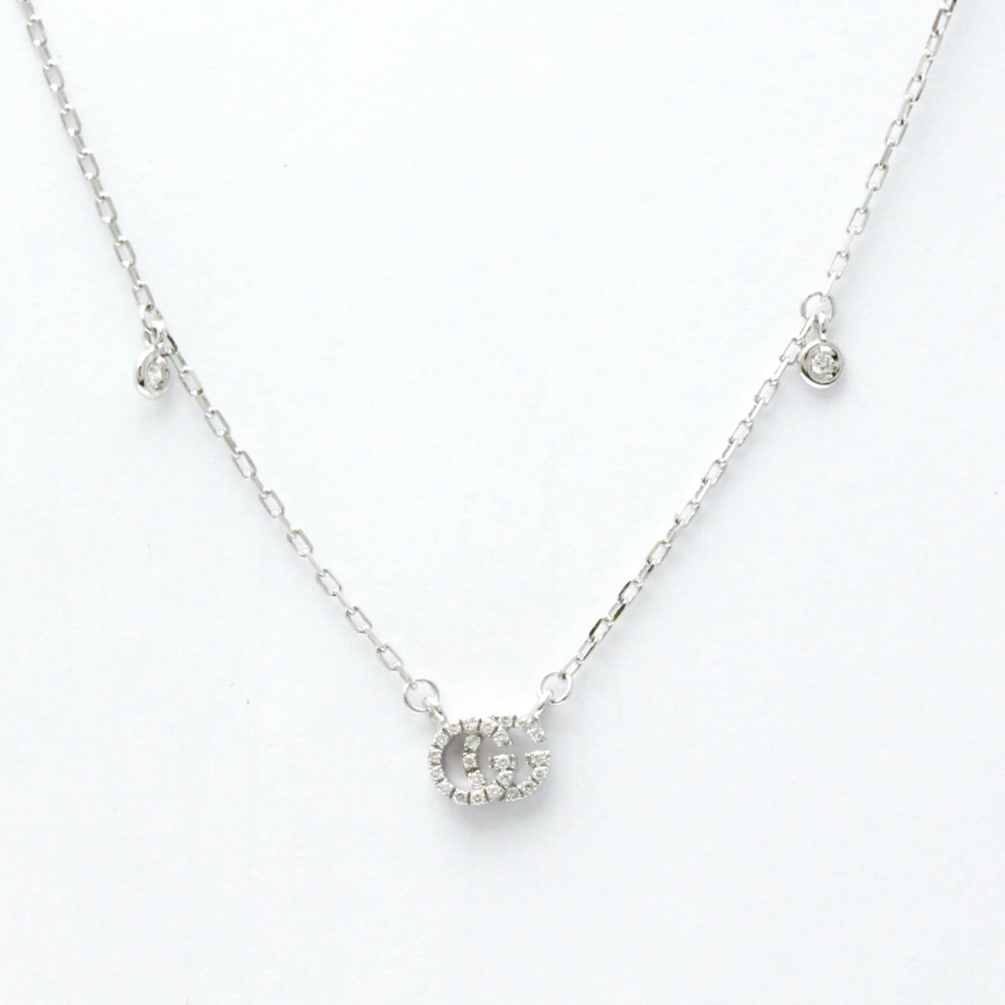GG Running Pendant Necklace 18K White Gold with Diamond
