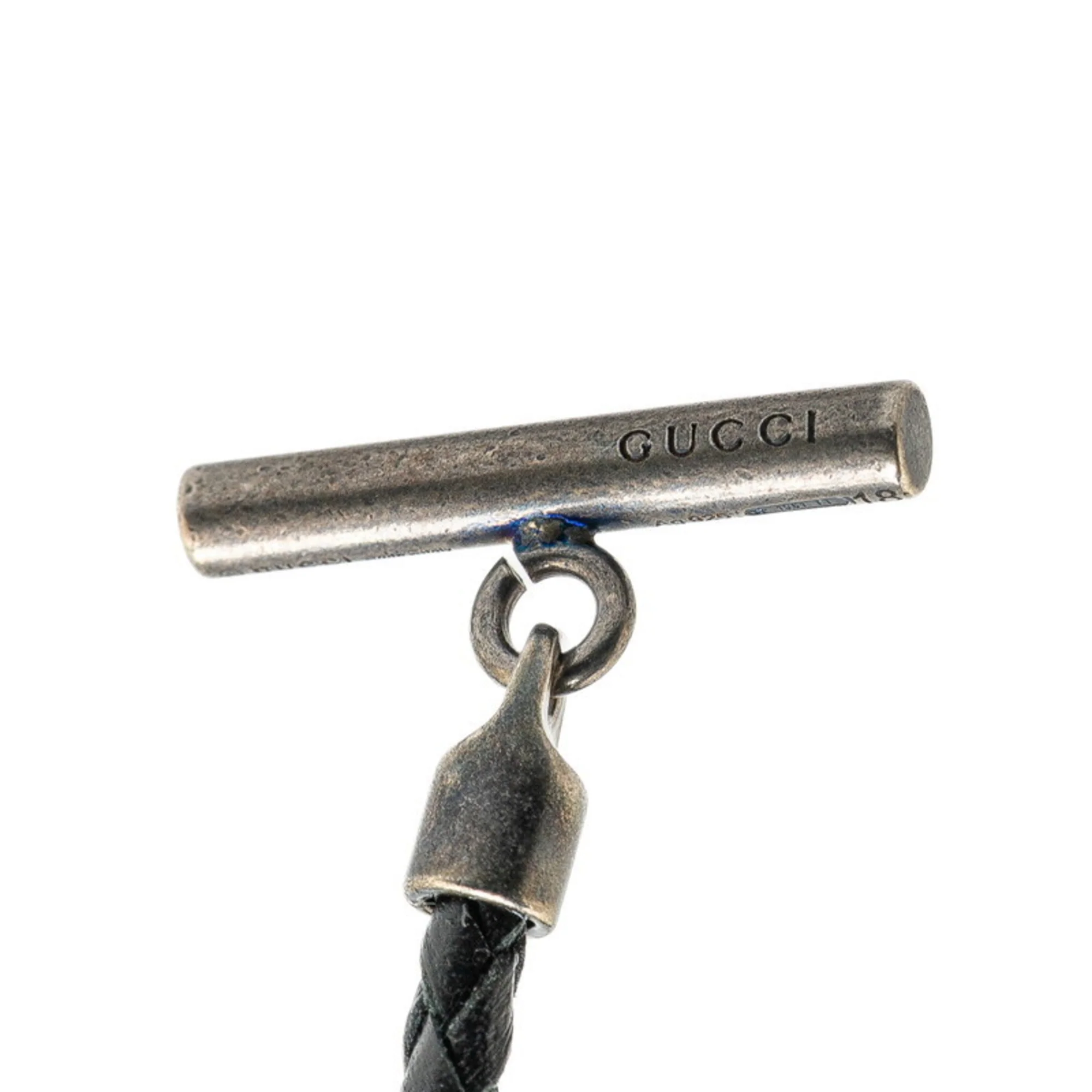 Horsebit Necklace Leather and Sterling Silver Black - Image 4