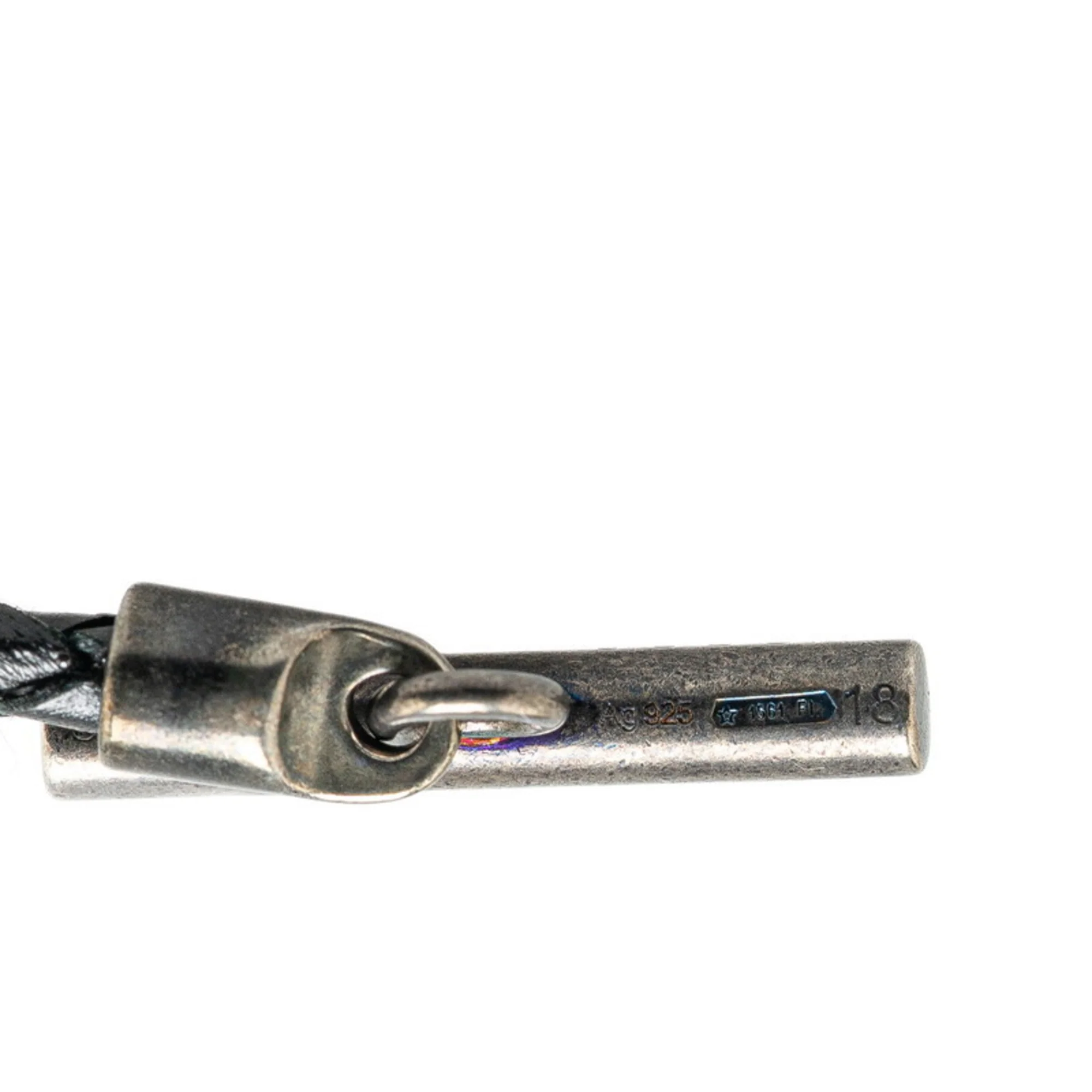 Horsebit Necklace Leather and Sterling Silver Black - Image 5
