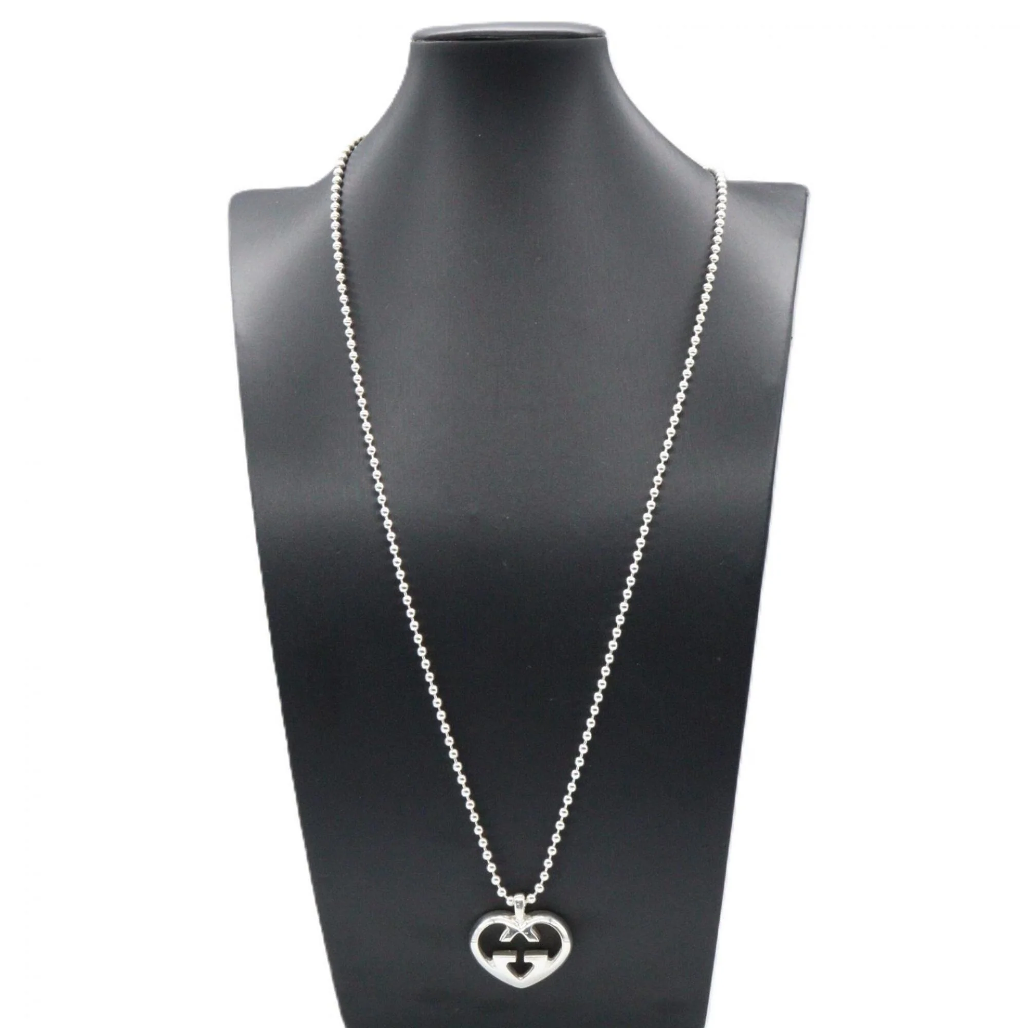 Interlocking G Heart Pendant Necklace Sterling Silver - Image 6