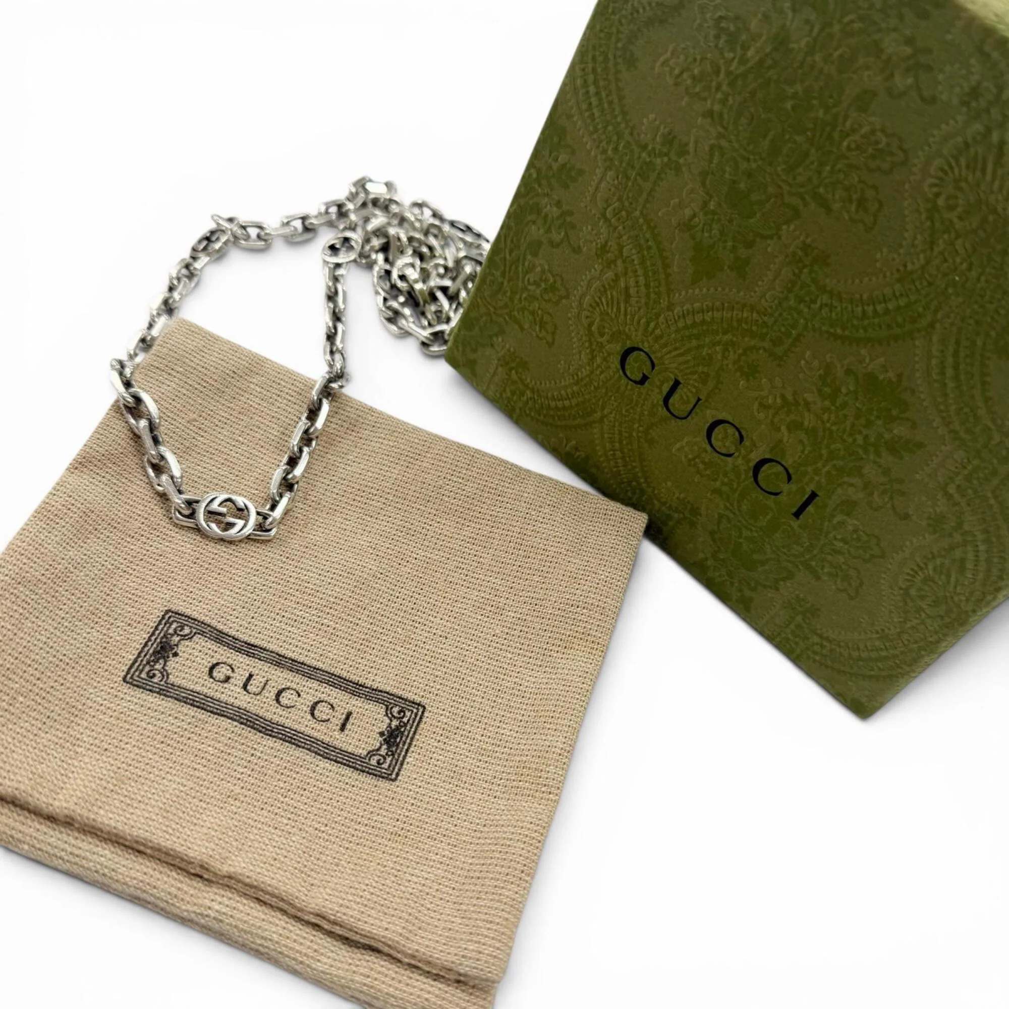 Interlocking G Pendant Necklace Sterling Silver - Image 2