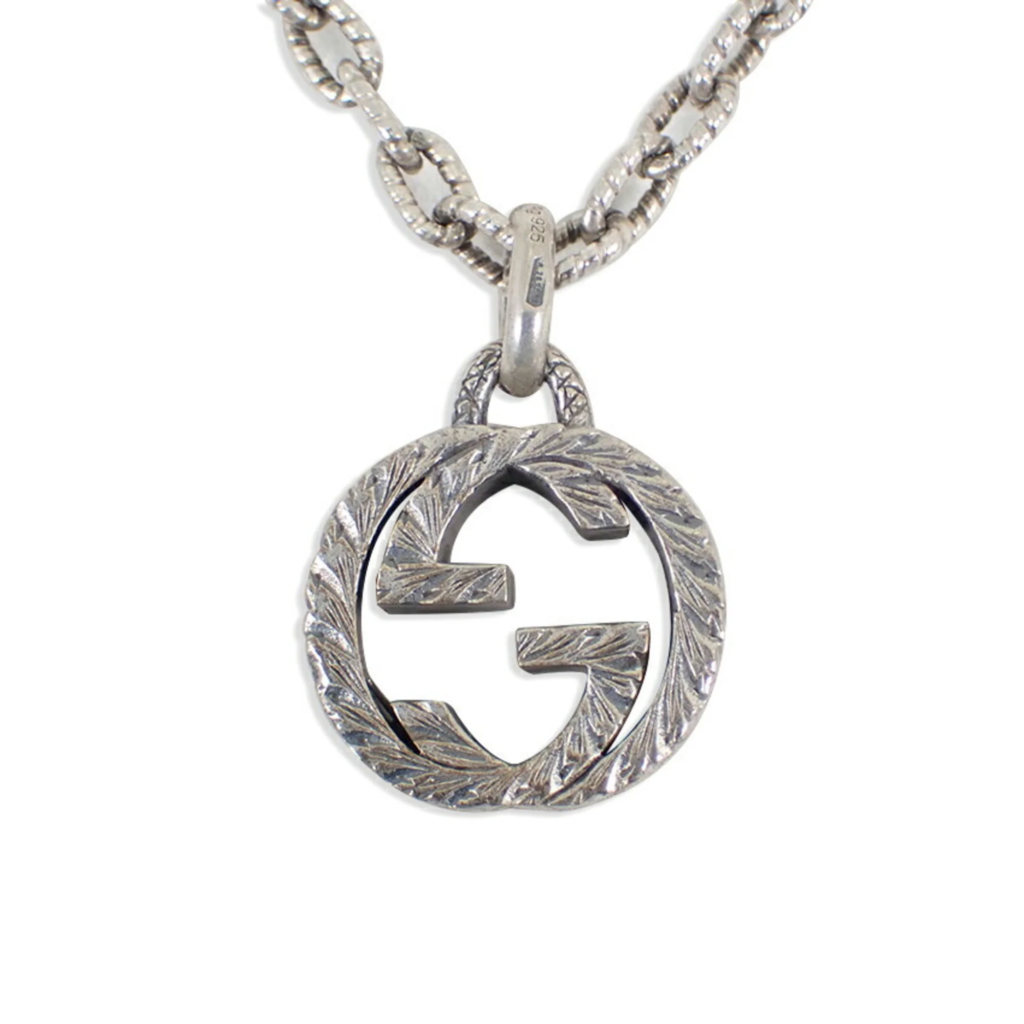 Interlocking G Pendant Necklace Sterling Silver - Image 2