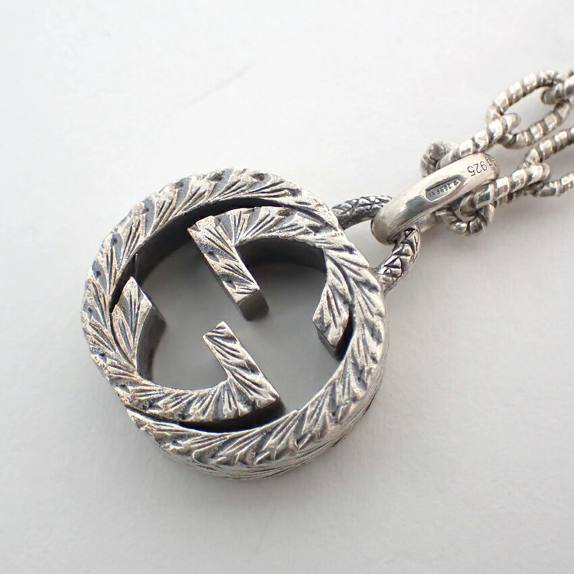 Interlocking G Pendant Necklace Sterling Silver - Image 7