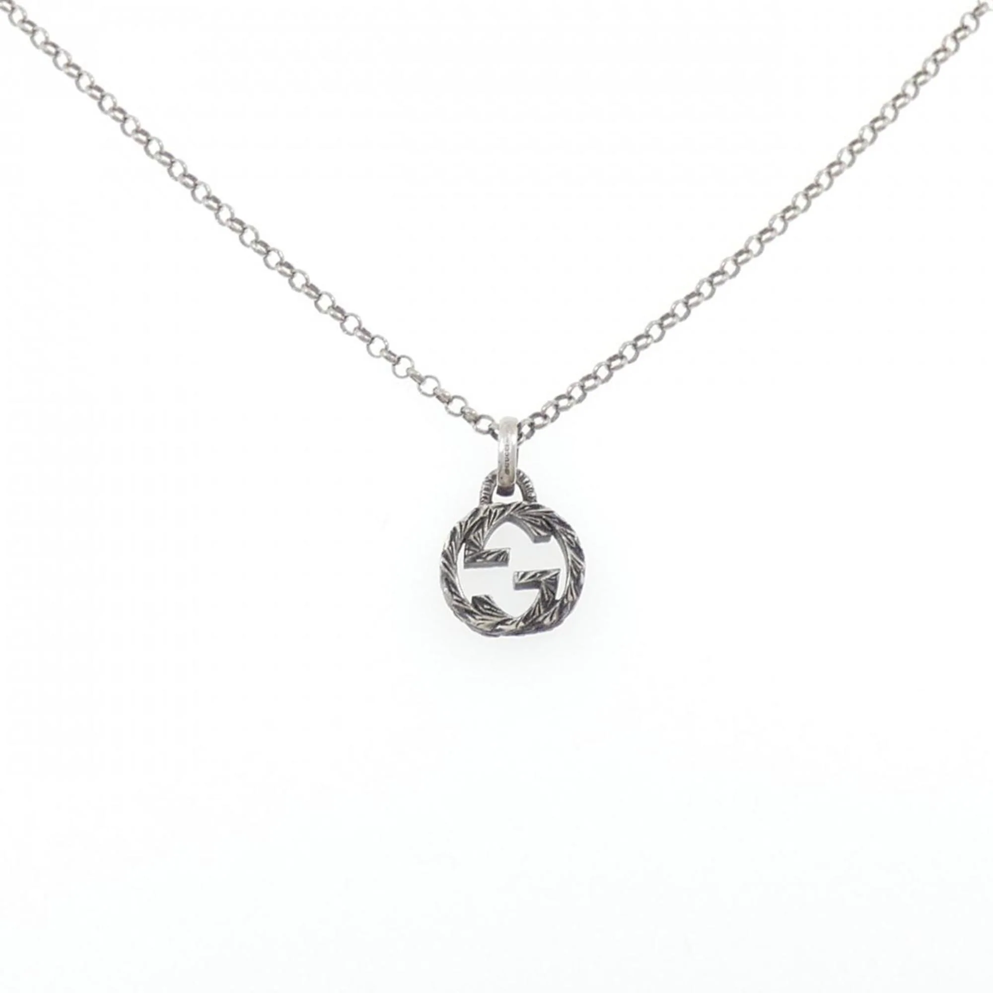 Interlocking G Pendant Necklace Sterling Silver