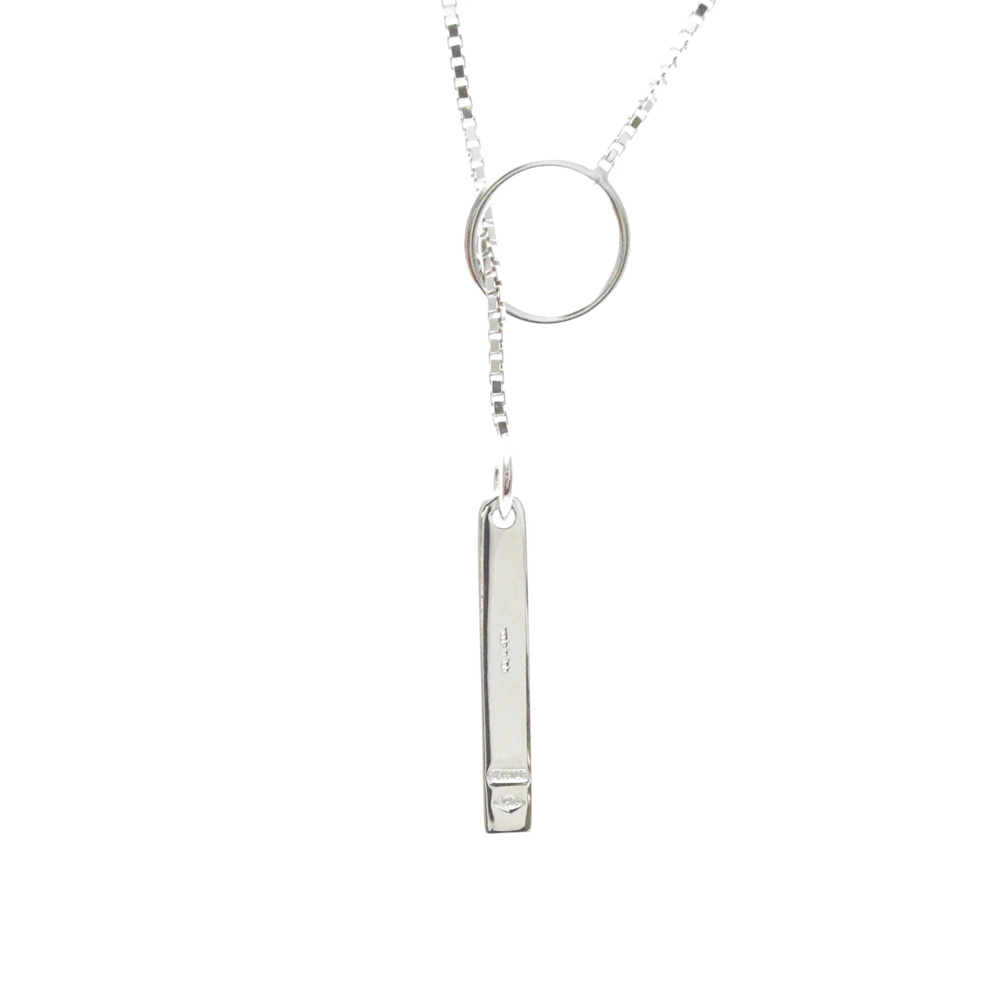 Lariat Pendant Necklace 18K White Gold - Image 2