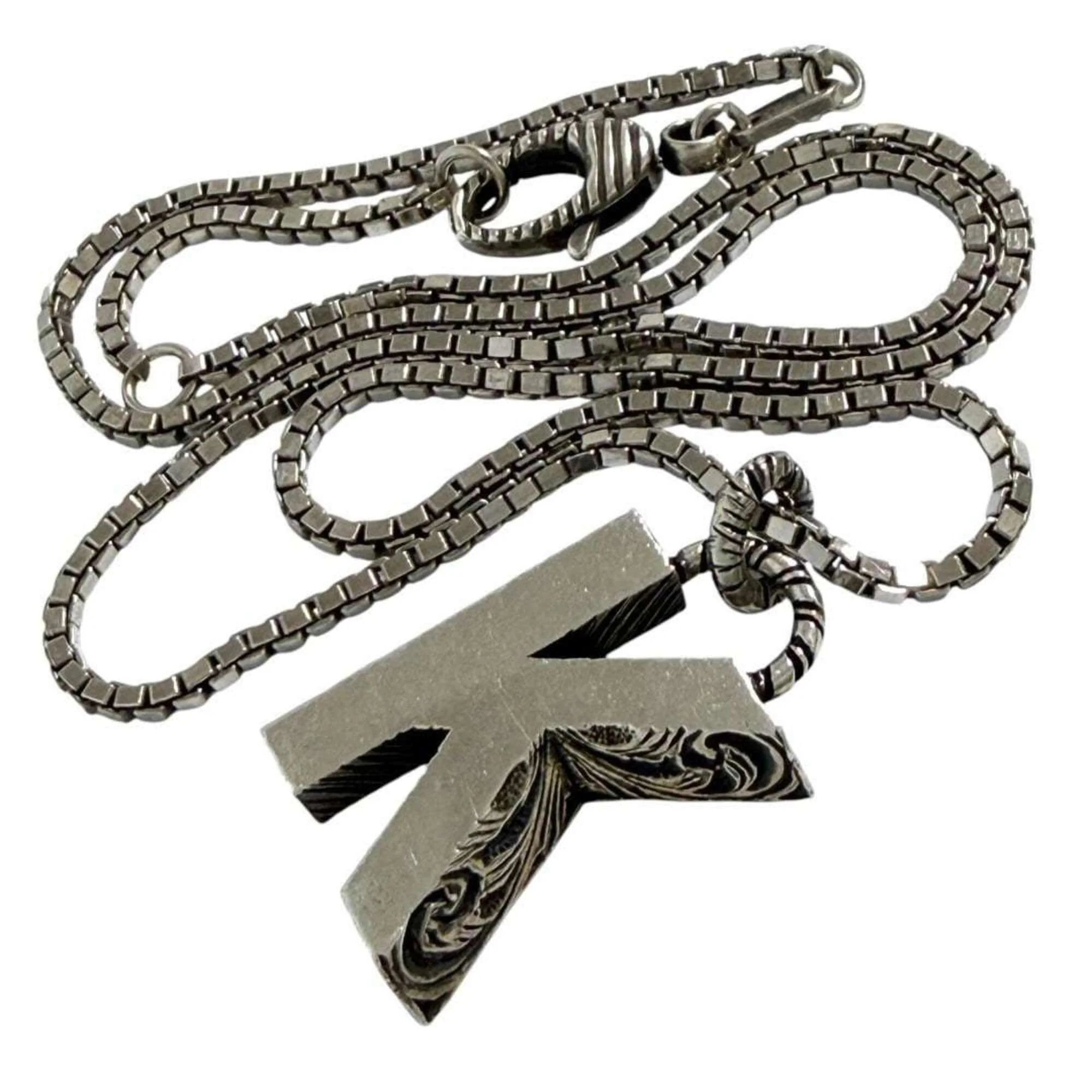 Pendant Necklace Sterling Silver Initial K - Image 2