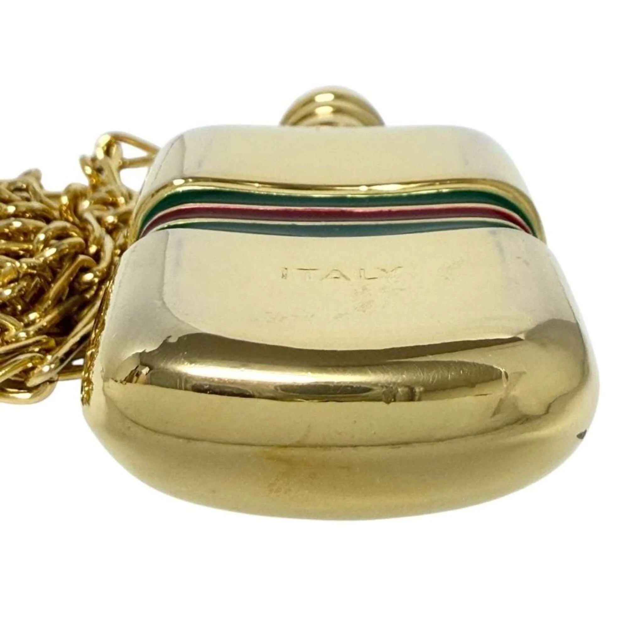 Vintage Pendant Necklace Gold Metal Perfume Bottle Design Vintage - Image 4