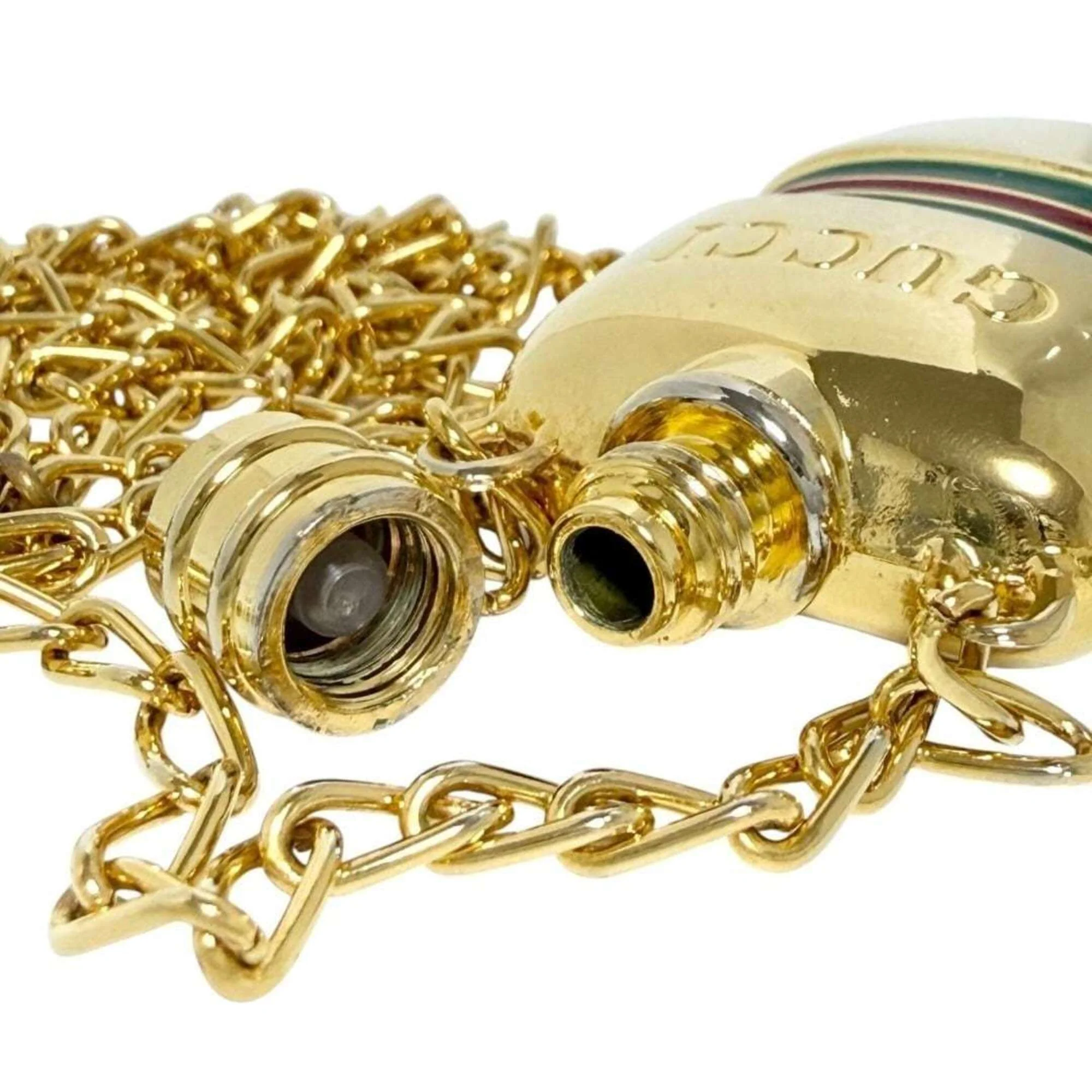 Vintage Pendant Necklace Gold Metal Perfume Bottle Design Vintage - Image 6