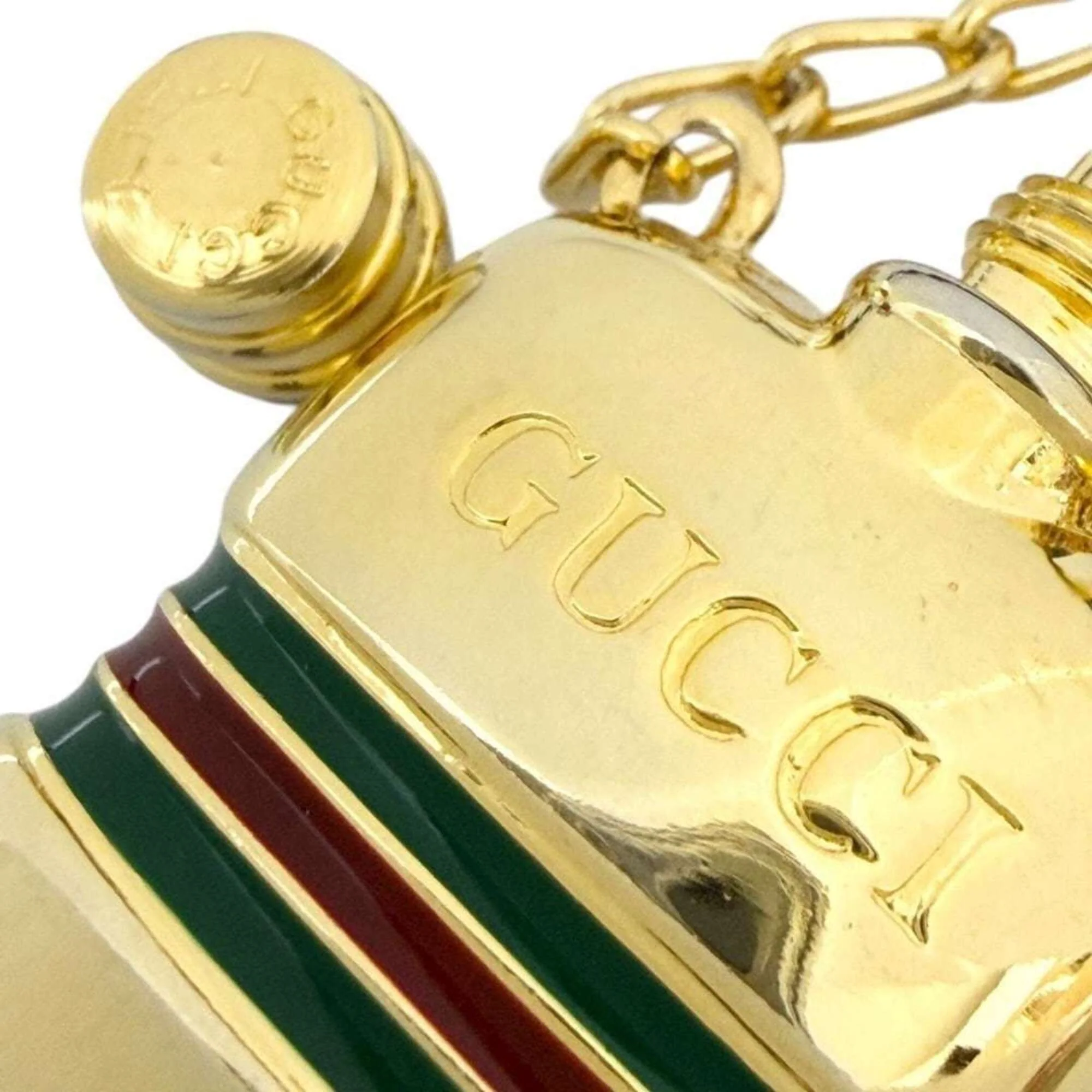 Vintage Pendant Necklace Gold Metal Perfume Bottle Design Vintage - Image 7