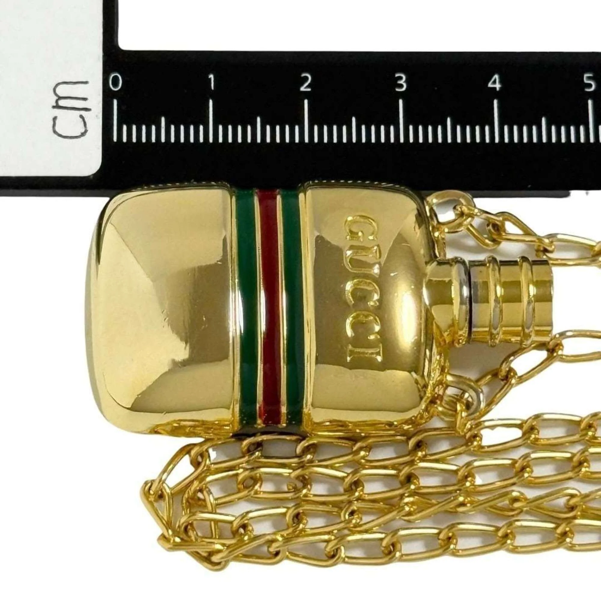 Vintage Pendant Necklace Gold Metal Perfume Bottle Design Vintage - Image 8