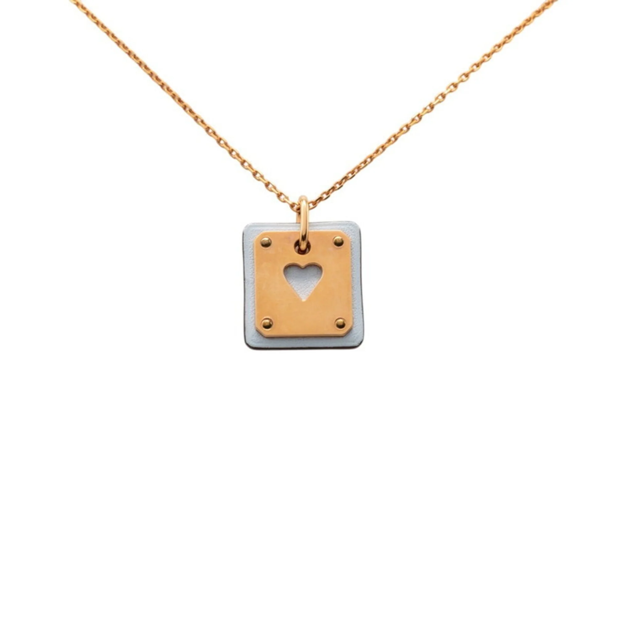 As de Coeur Pendant Necklace Gold and Veau Swift Leather Mini