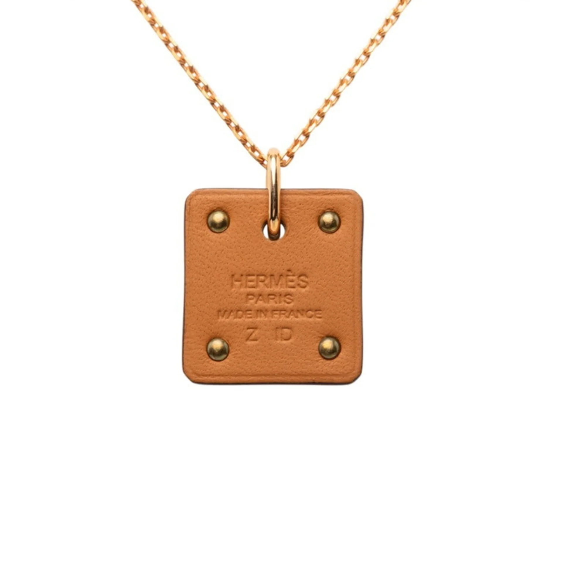 As de Coeur Pendant Necklace Gold and Veau Swift Leather Mini - Image 2