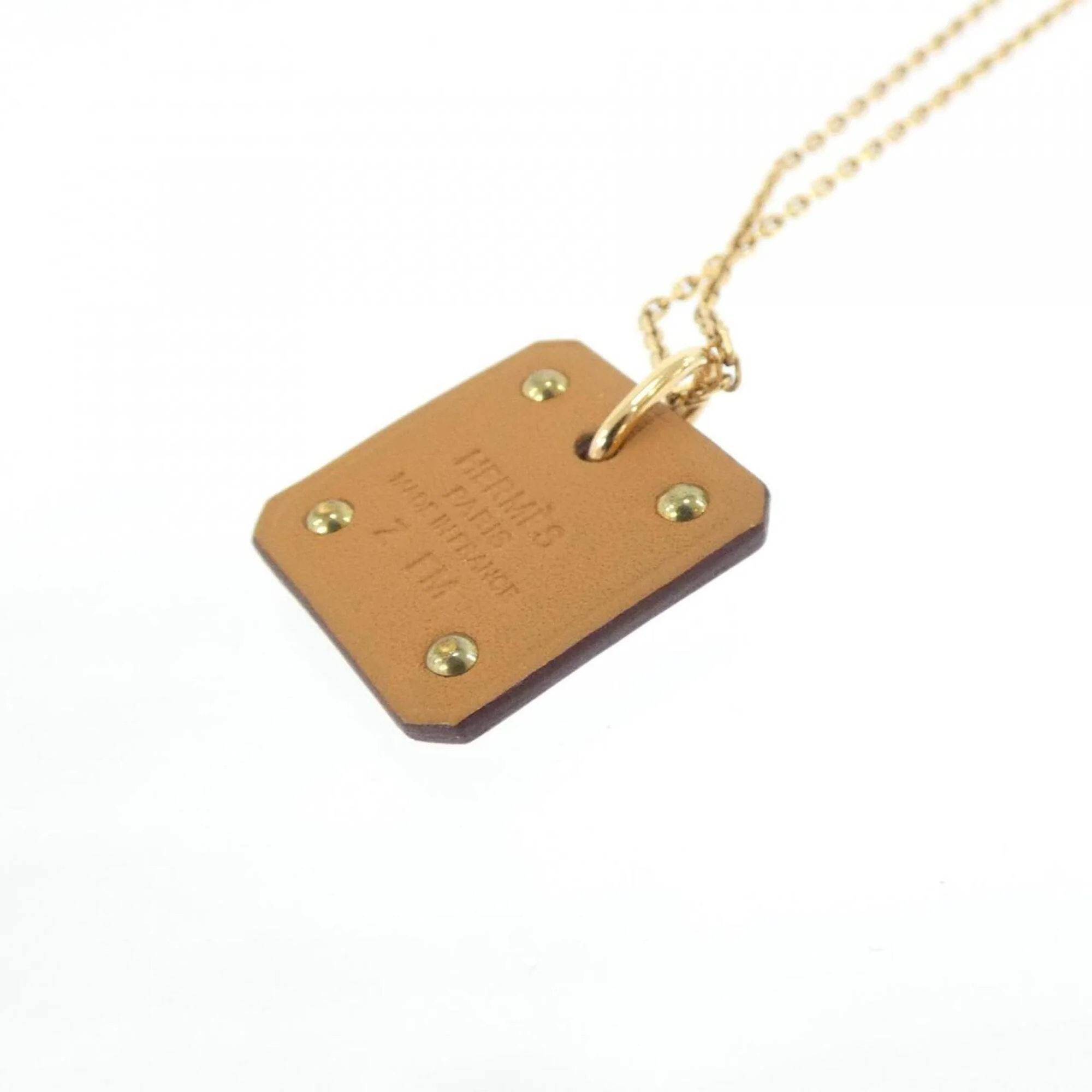 Az De Coeur Pendant Necklace Swift Leather Gold and Rose Gold - Image 3