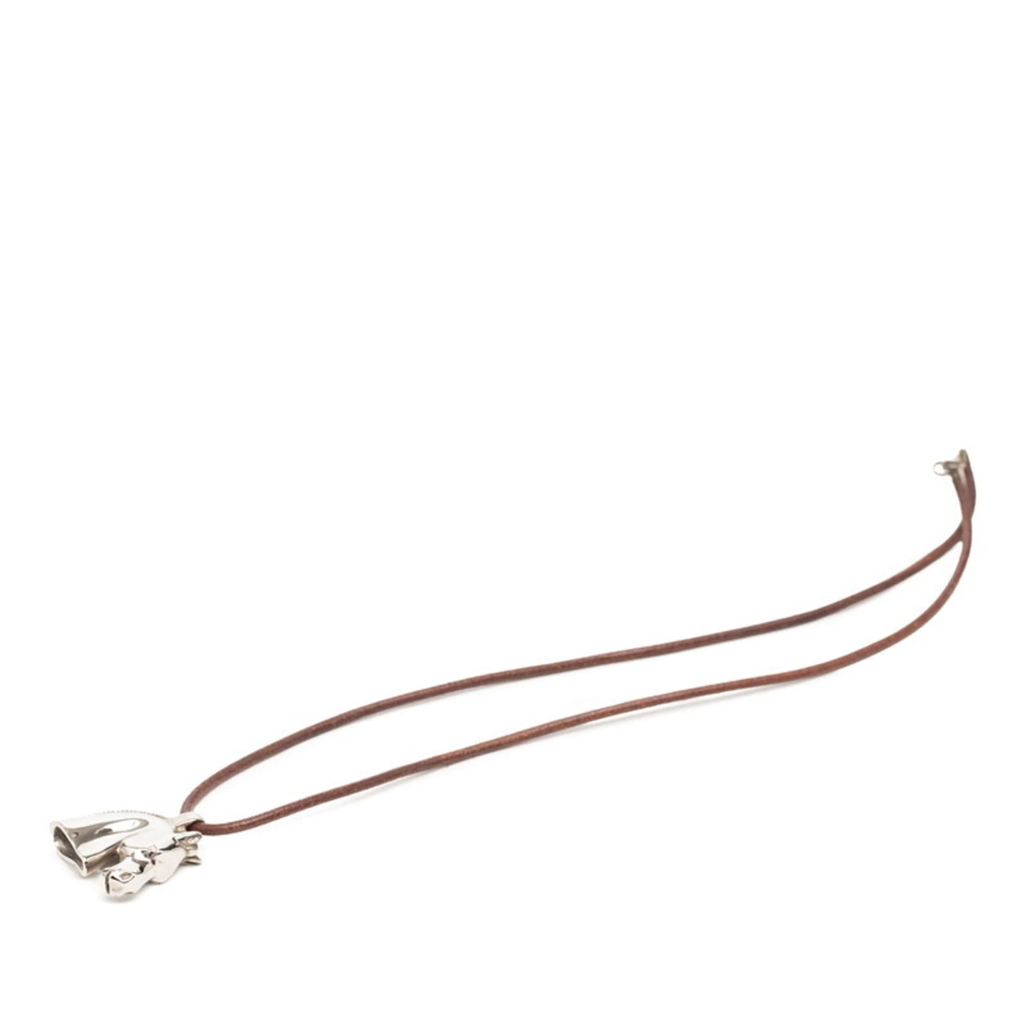 Cheval Horse Pendant Necklace Leather and Metal - Image 3