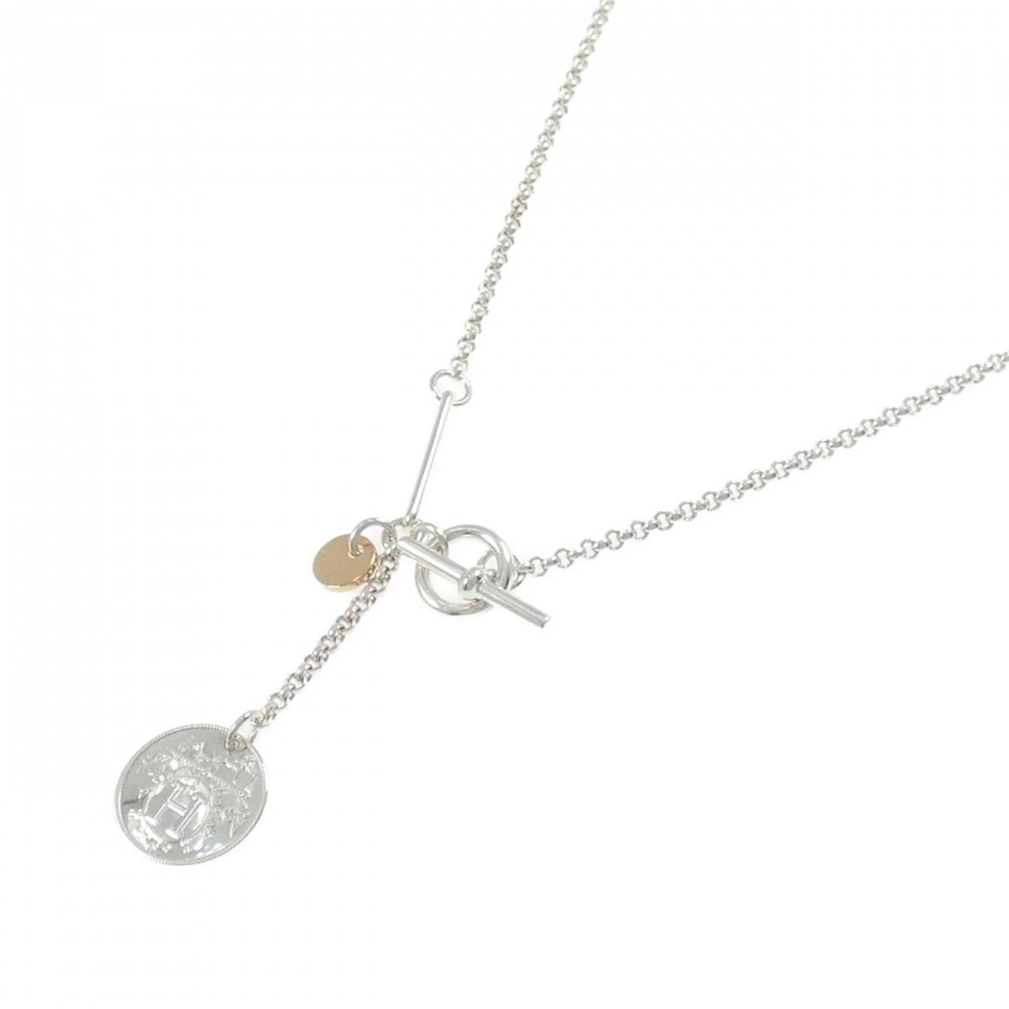 Ex-Libris Pendant Necklace 18K Rose Gold and Sterling Silver - Image 2
