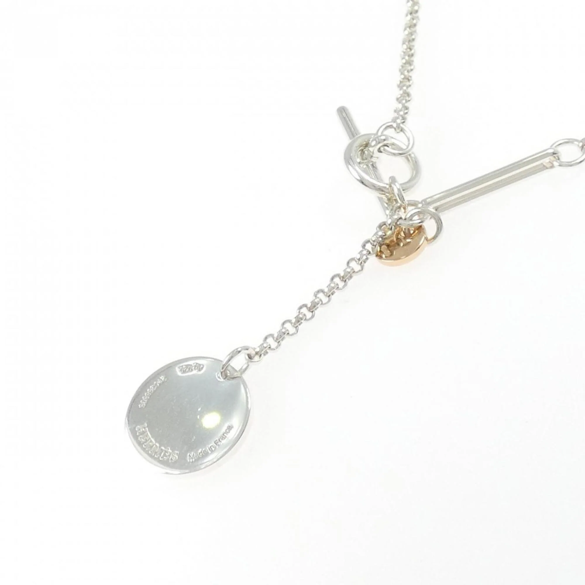 Ex-Libris Pendant Necklace 18K Rose Gold and Sterling Silver - Image 4