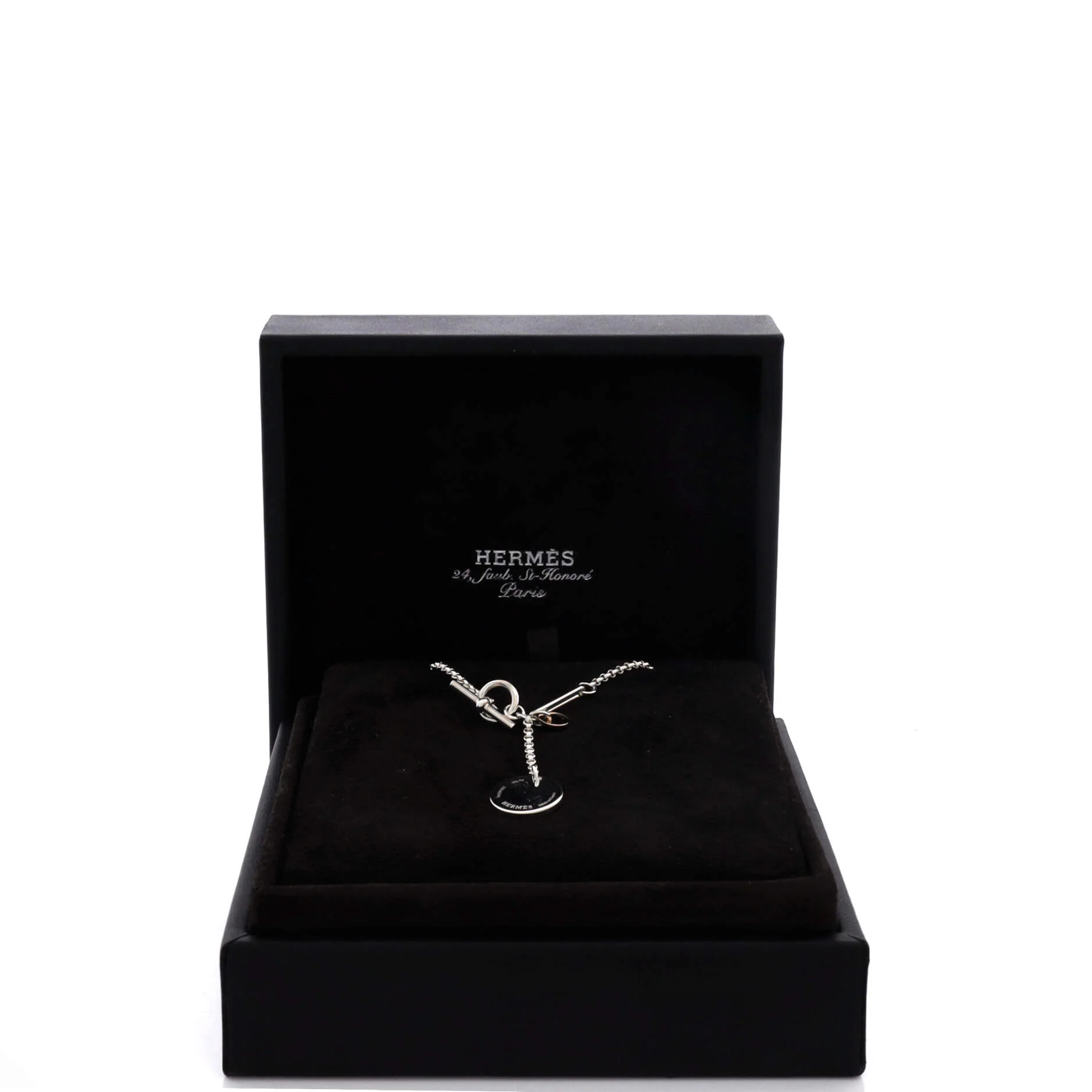 Ex-Libris Long Necklace Sterling Silver with 18K Rose Gold Small - Image 2