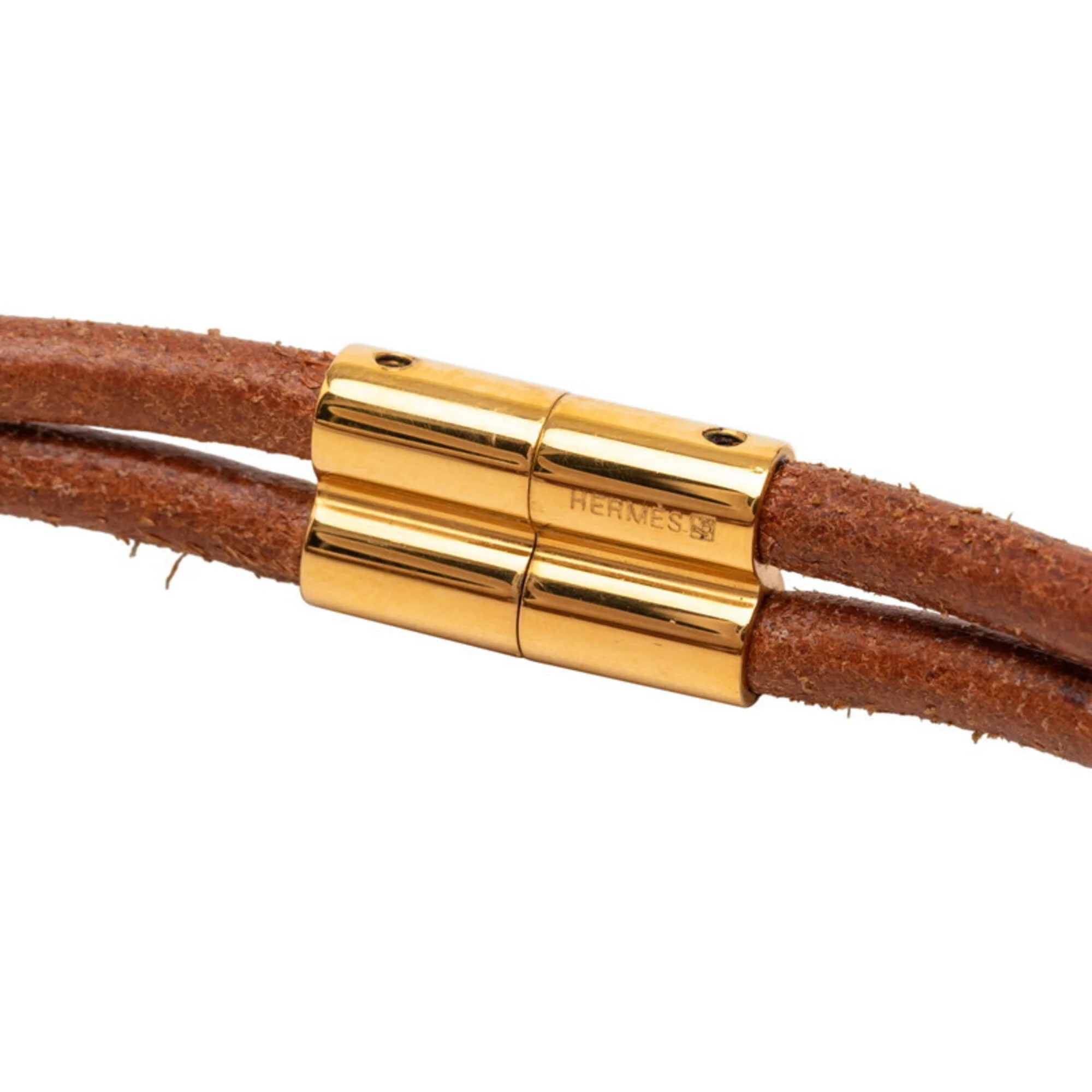 Herculeed Necklace Leather and Gold Hardware - Image 4