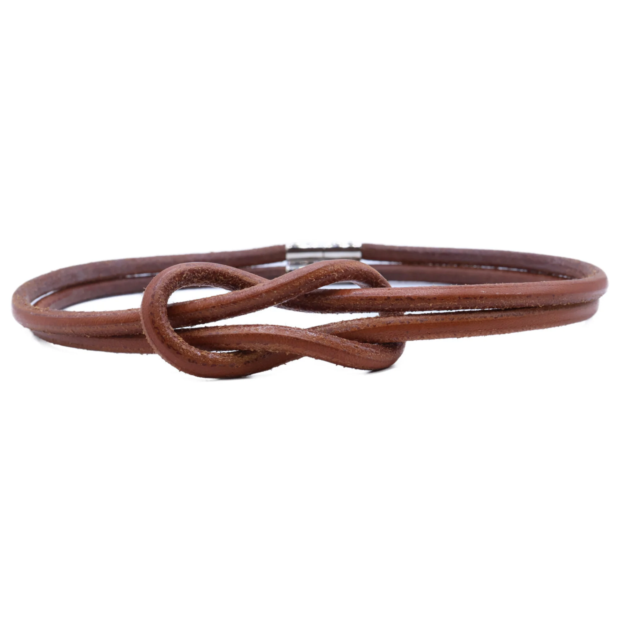 Herculeed Necklace Leather Brown and Silver - Image 2