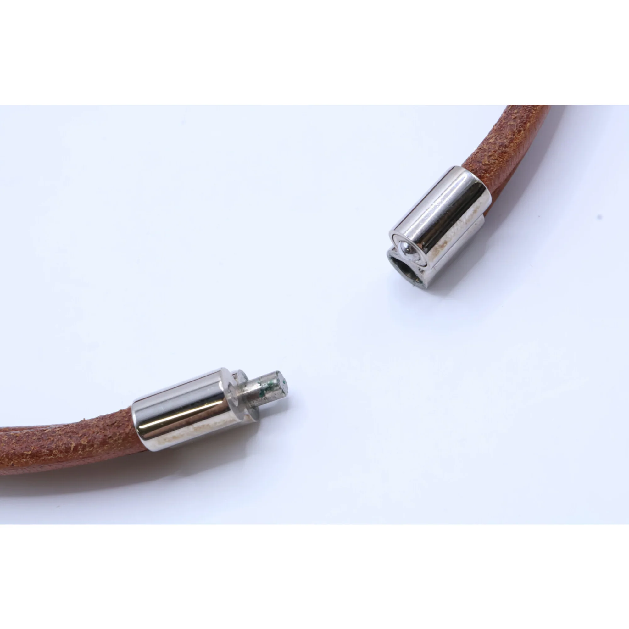 Herculeed Necklace Leather Brown and Silver - Image 5
