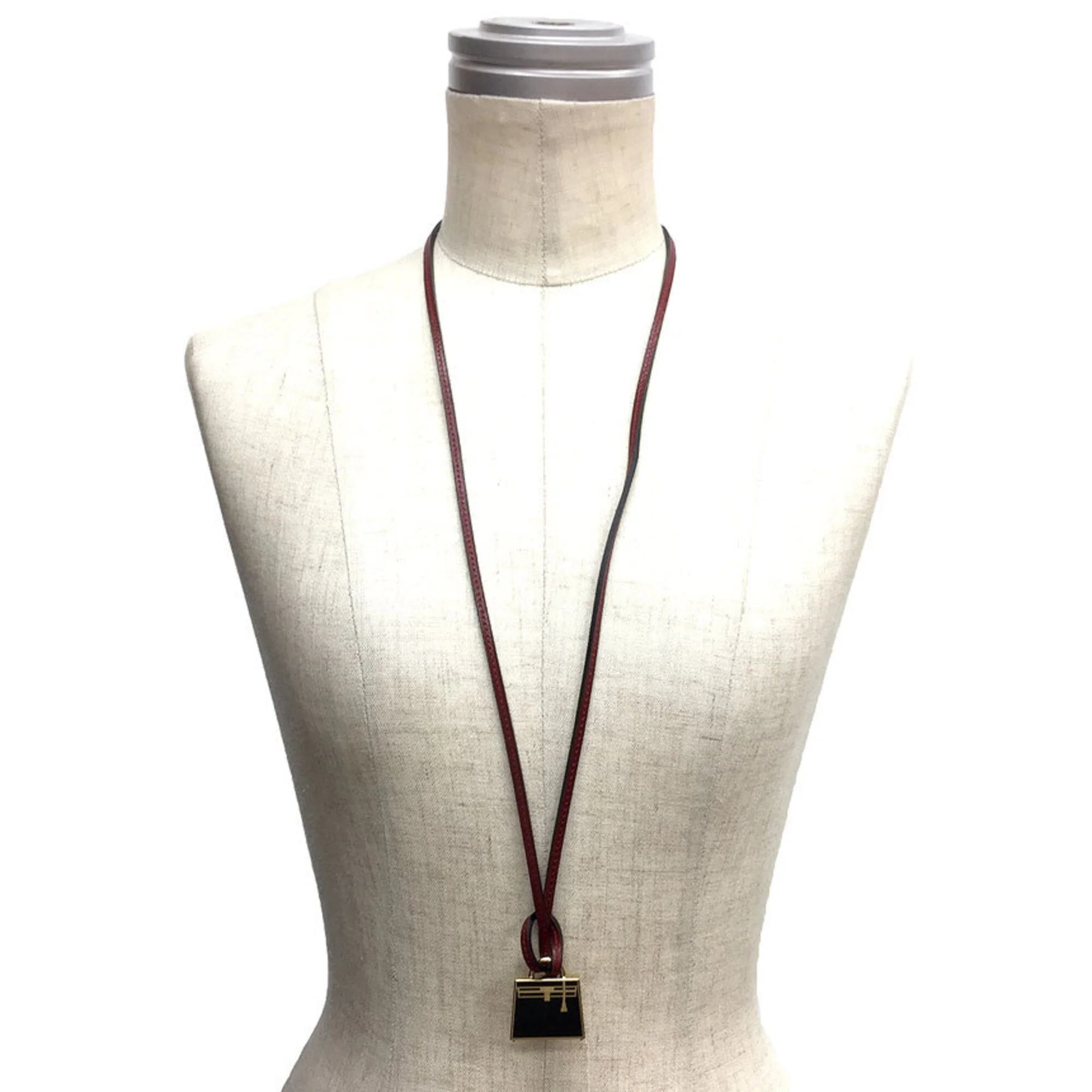 Lanieres Necklace Leather Rouge H - Image 2