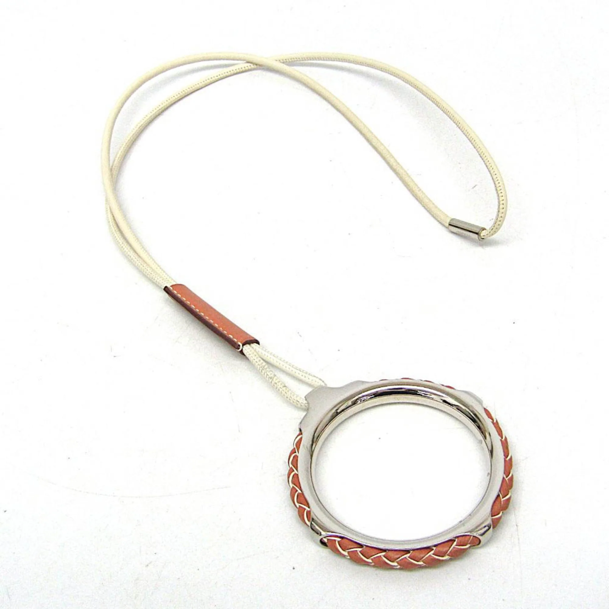Loop Grand Kyoto Tresse Pendant Necklace Metal and Swift Leather - Image 3