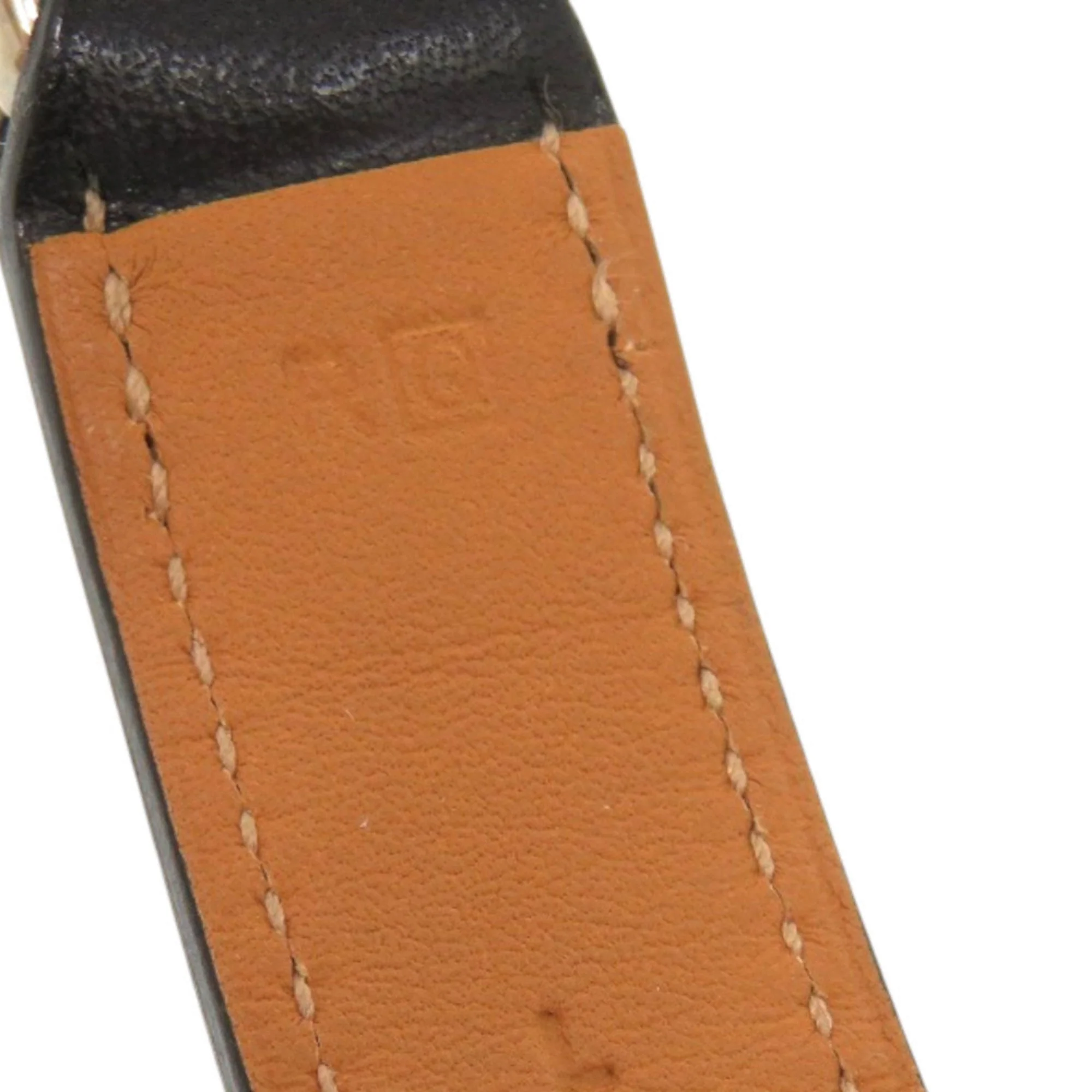 Pendant Necklace Barenia Leather and Metal Black Brown - Image 5
