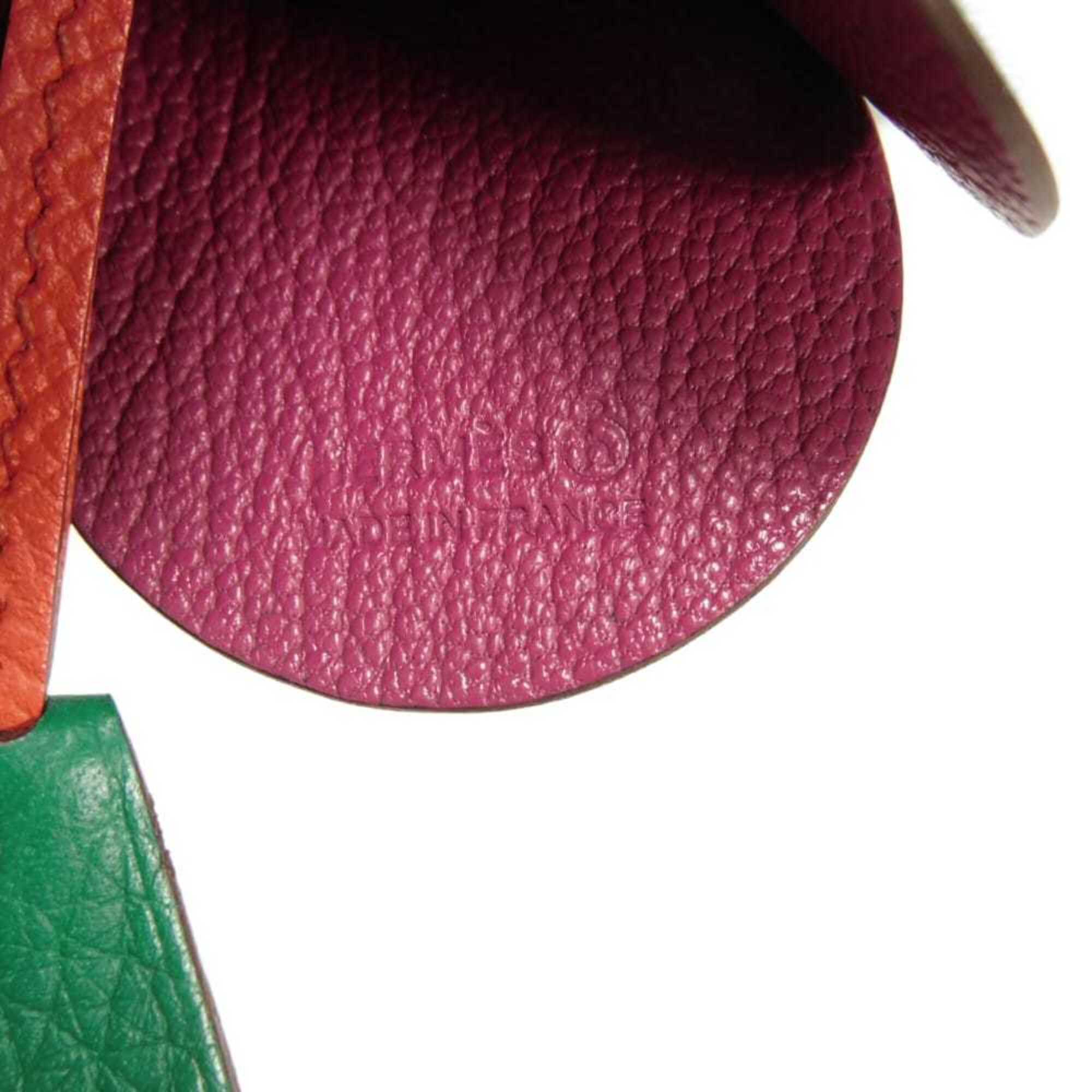 Pendant Necklace Chevre Leather and Taurillon Clemence Leather Green Multi-Color - Image 5
