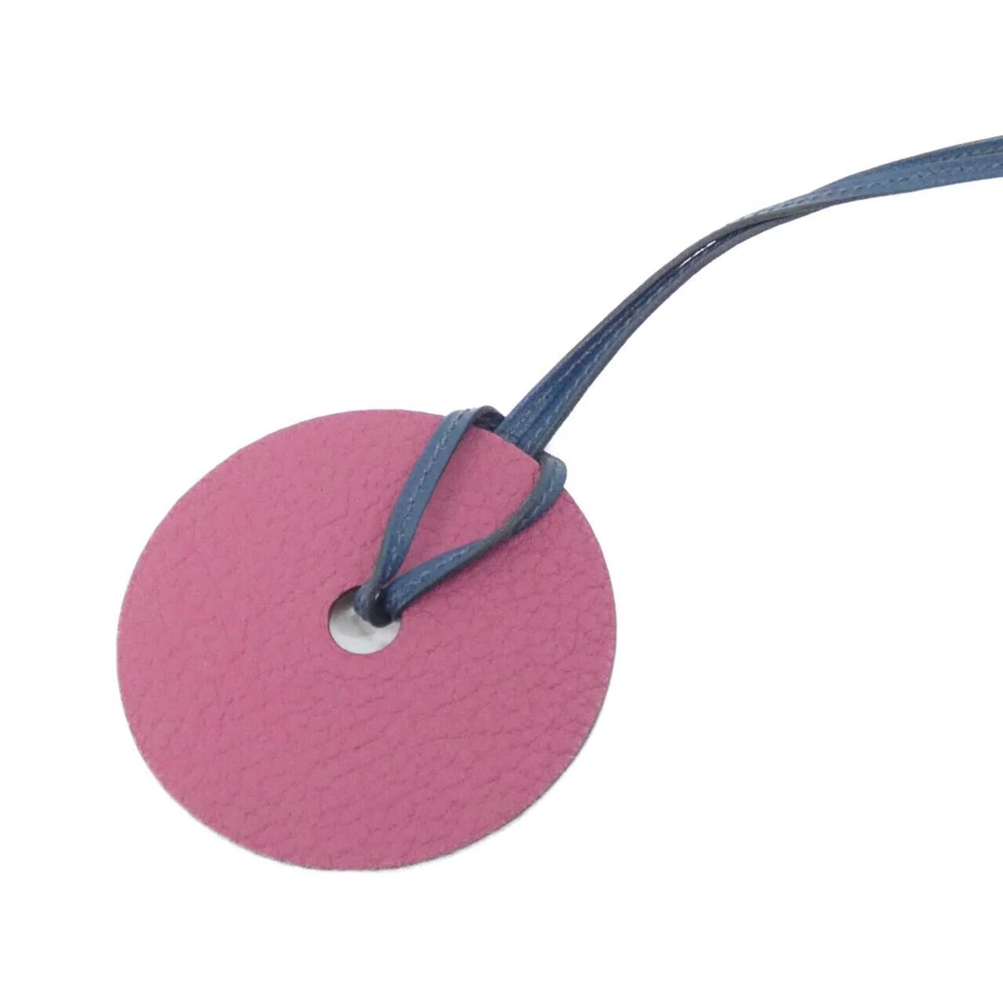 Pendant Necklace Epsom Leather and Taurillon Clemence Leather Orange Purple