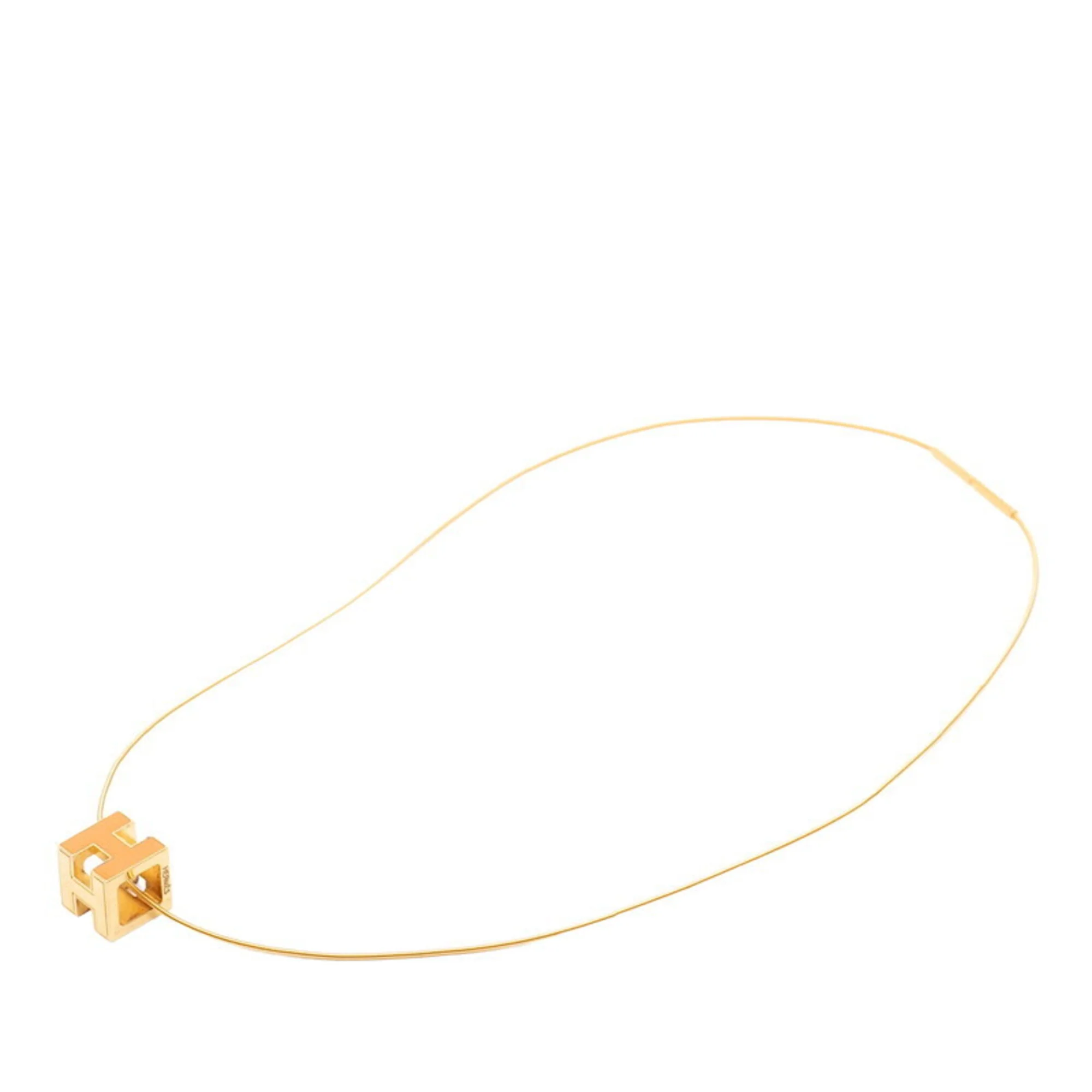Pendant Necklace Gold and Orange - Image 3