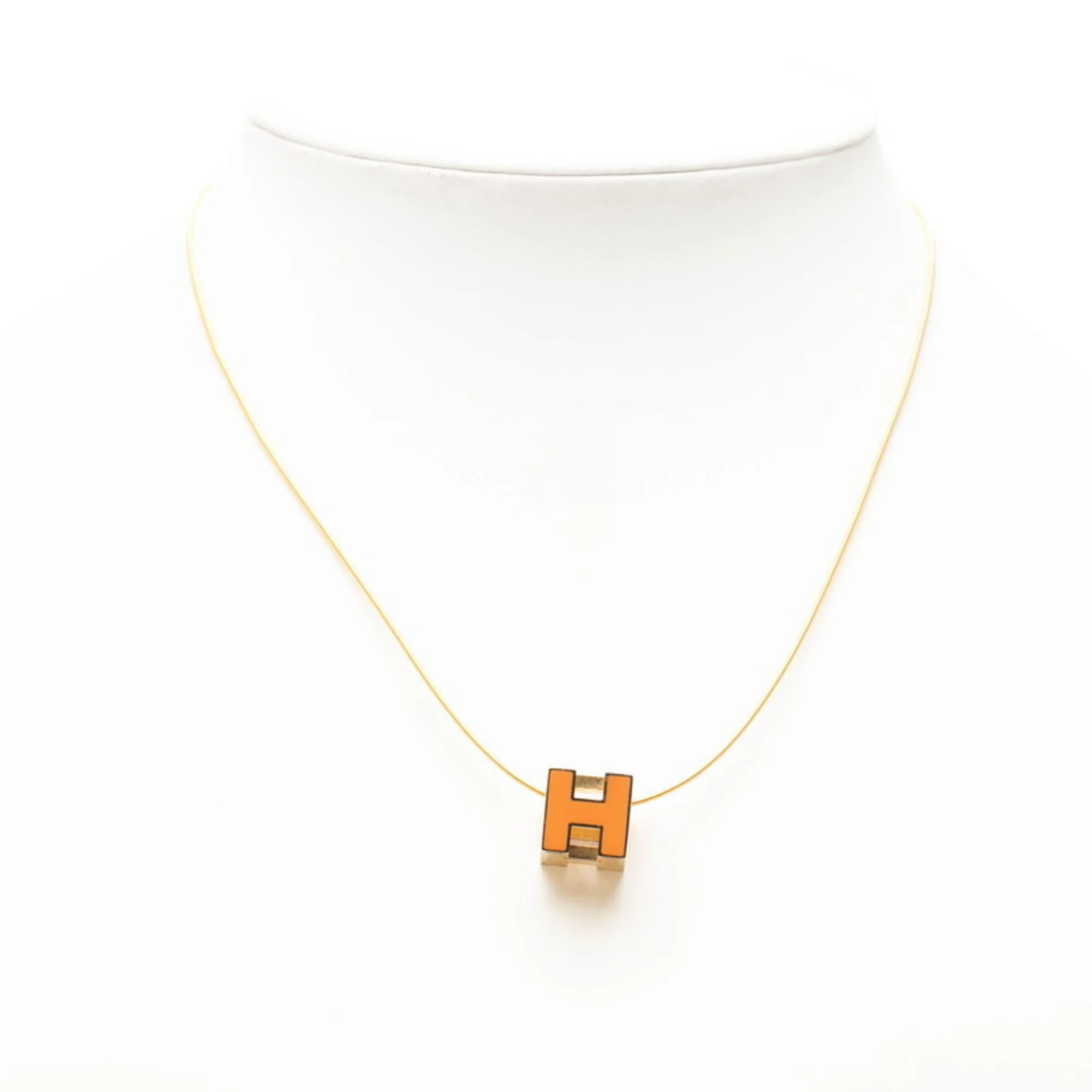 Pendant Necklace Gold and Orange - Image 6