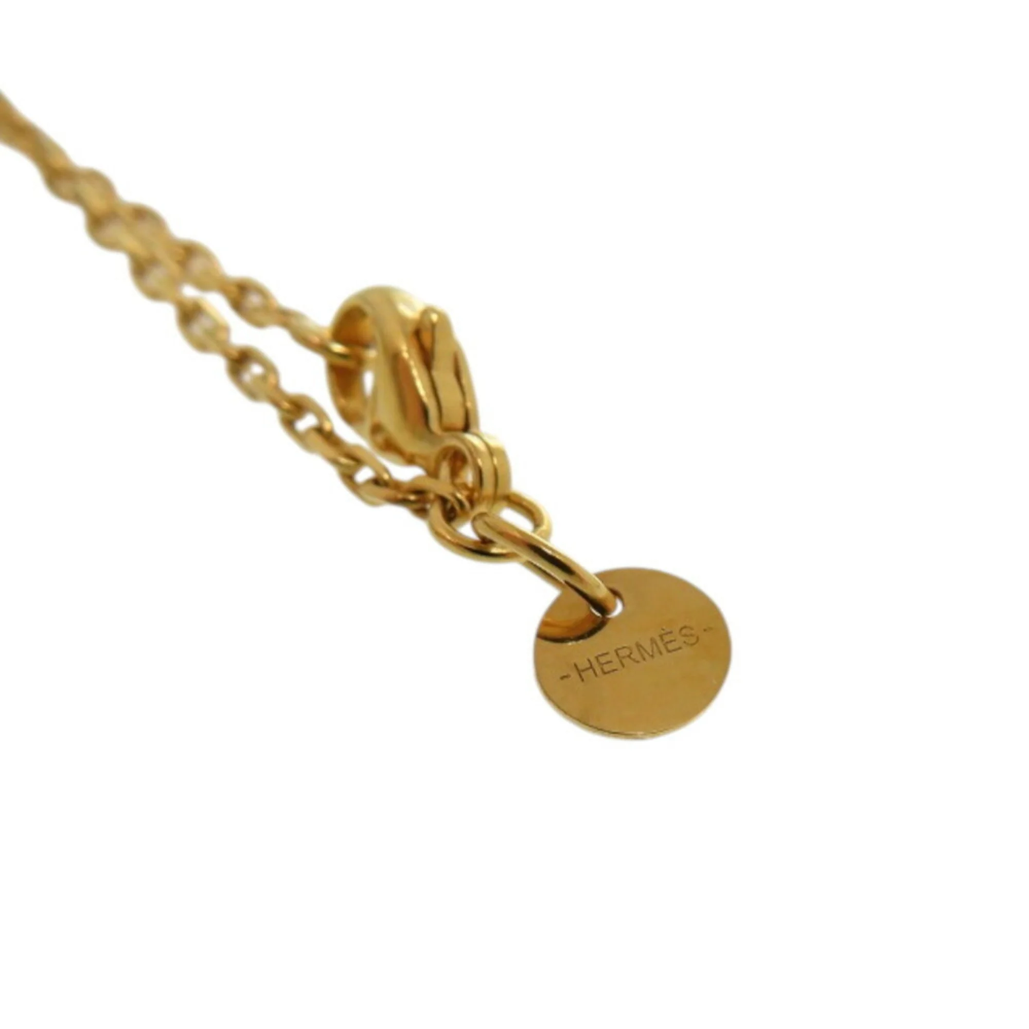 Pendant Necklace Leather and Metal Brown - Image 9