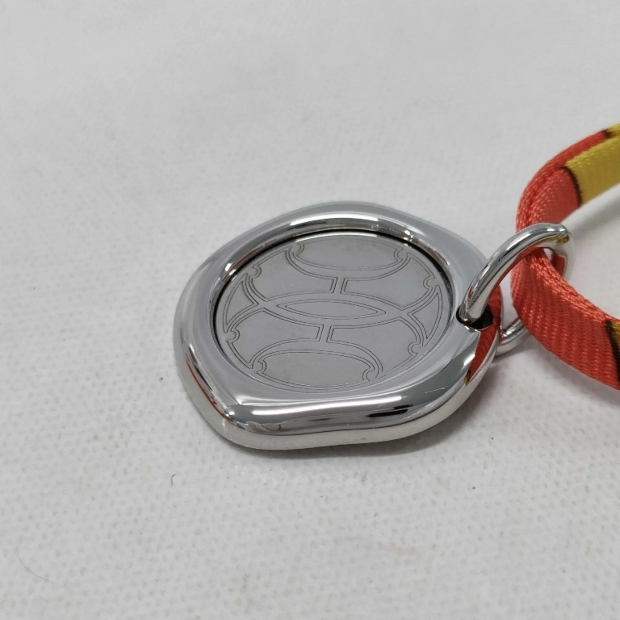 Pendant Necklace Metal and Silk Silver Multi-Color - Image 3