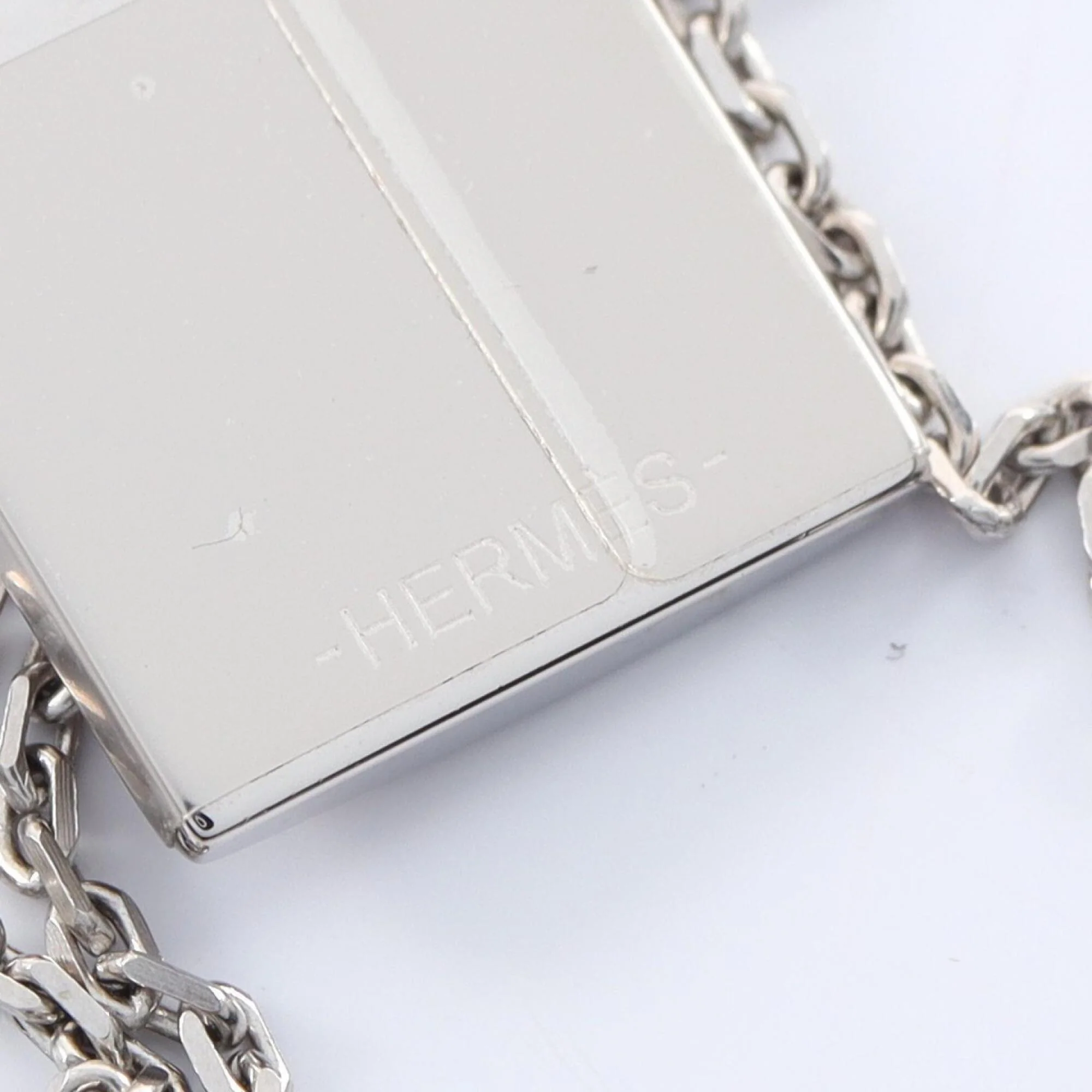 Pendant Necklace Stainless Steel and Swift Leather - Image 5